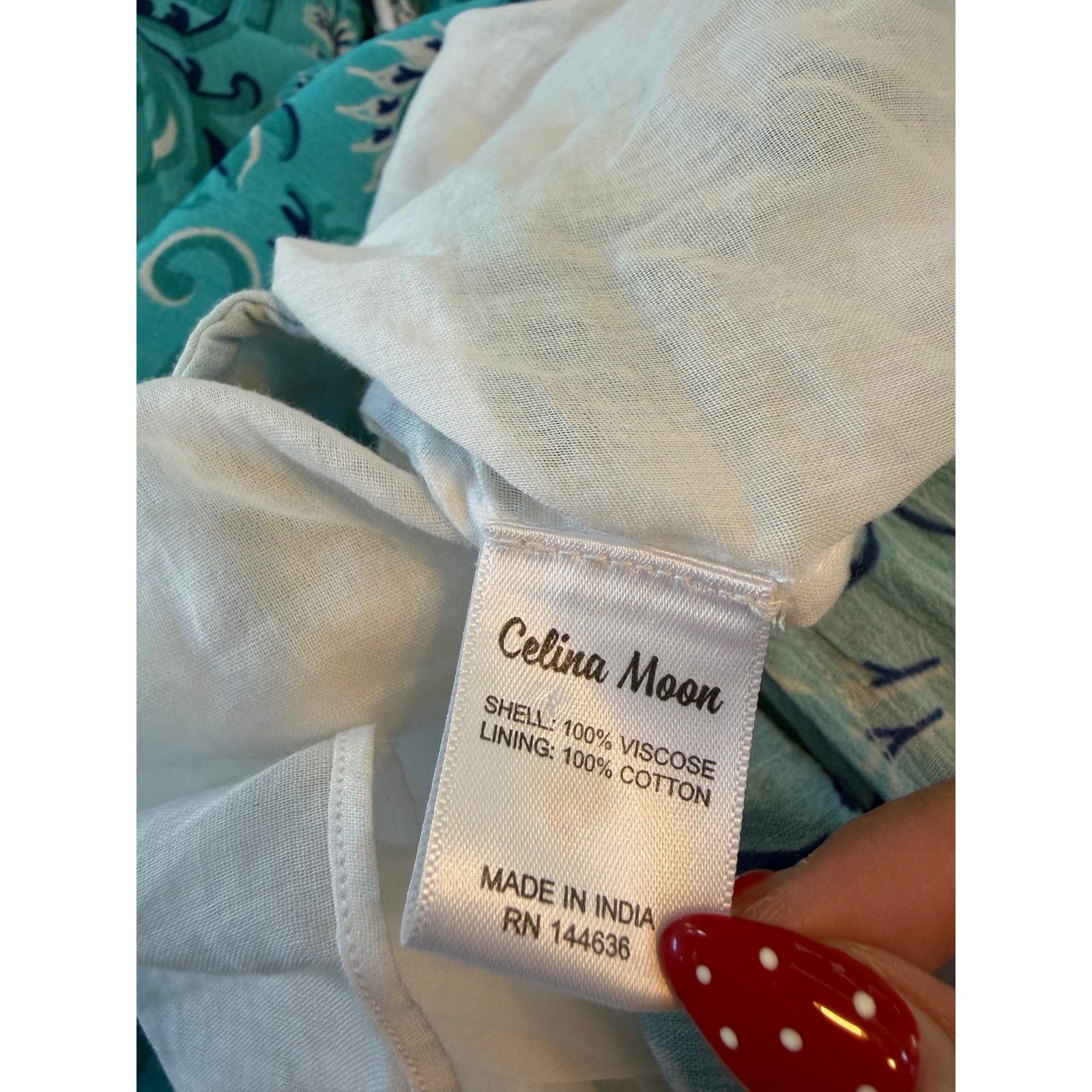 NWT Celina Moon Ariel Mini Kimono Dress Blue V-neck Medium Beach Boho Fairy