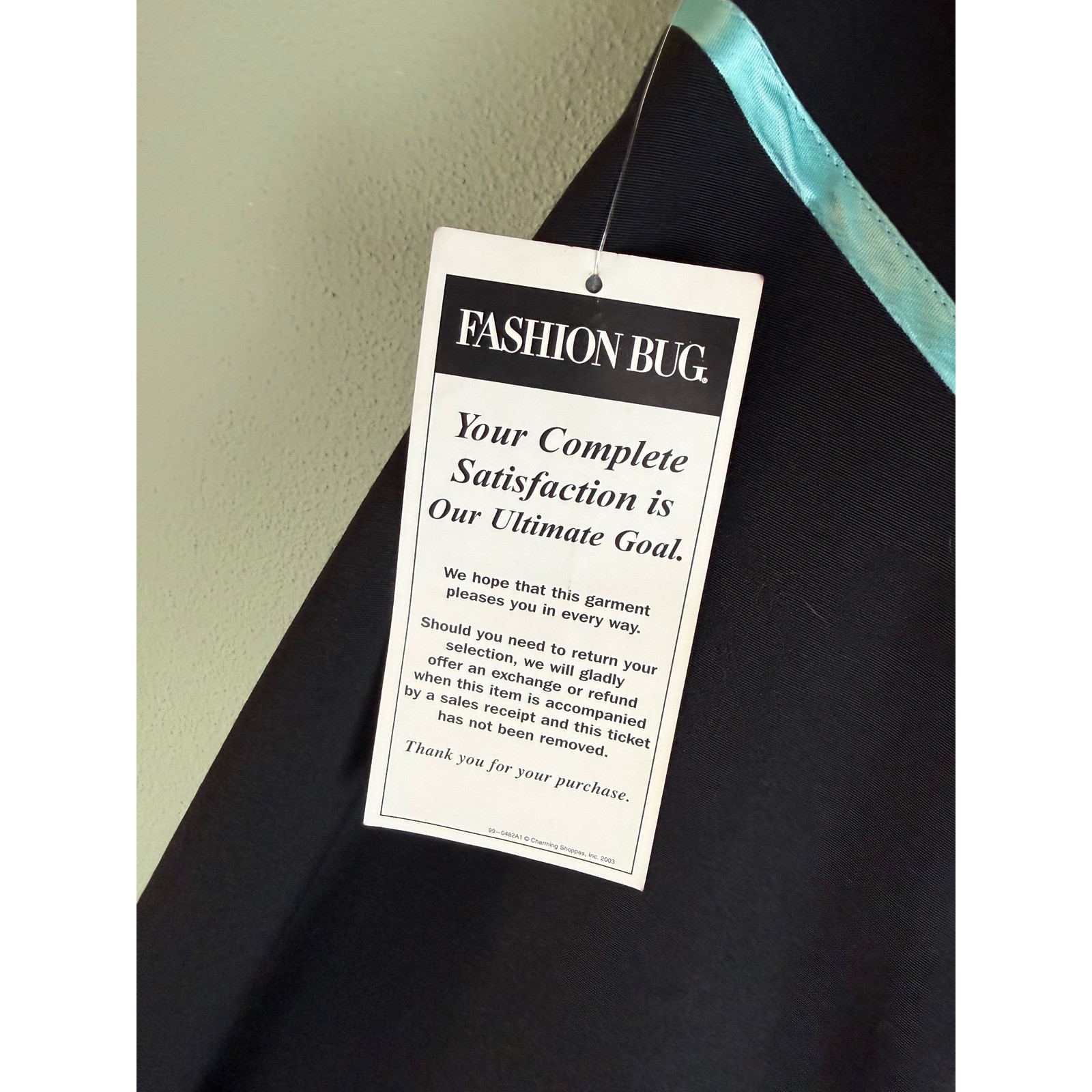 Studio 1940 Fashion Bug Black Halter Dress Teal Trim Rockabilly Vintage Y2K Sz 8
