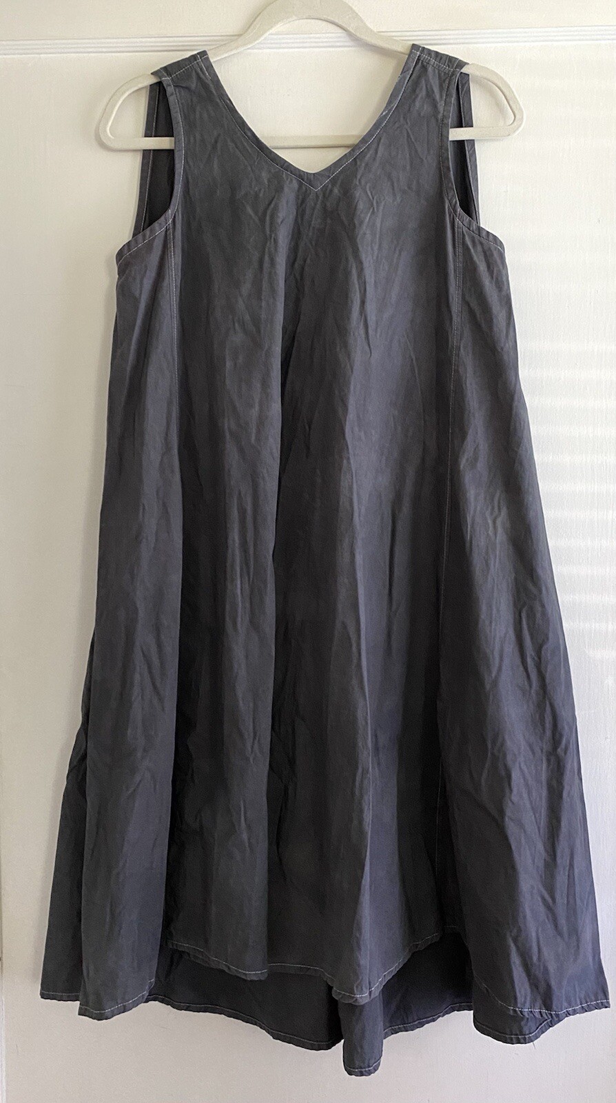 Elizabeth Suzann 100% Cotton Gray Midi Dress Size Small