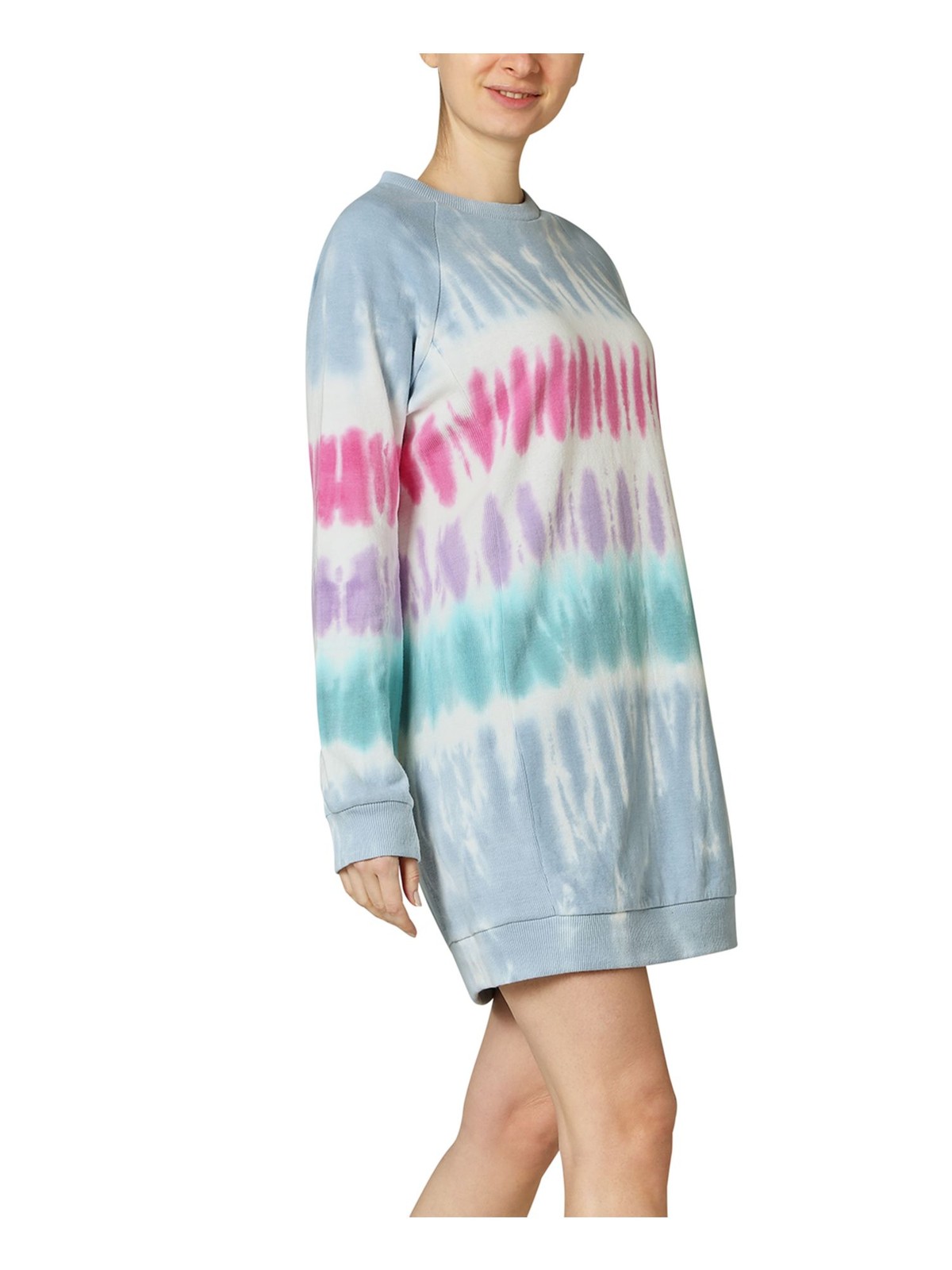 ULTRA FLIRT Womens Mini Dress Light Blue Long Sleeve Crew Neck Juniors S