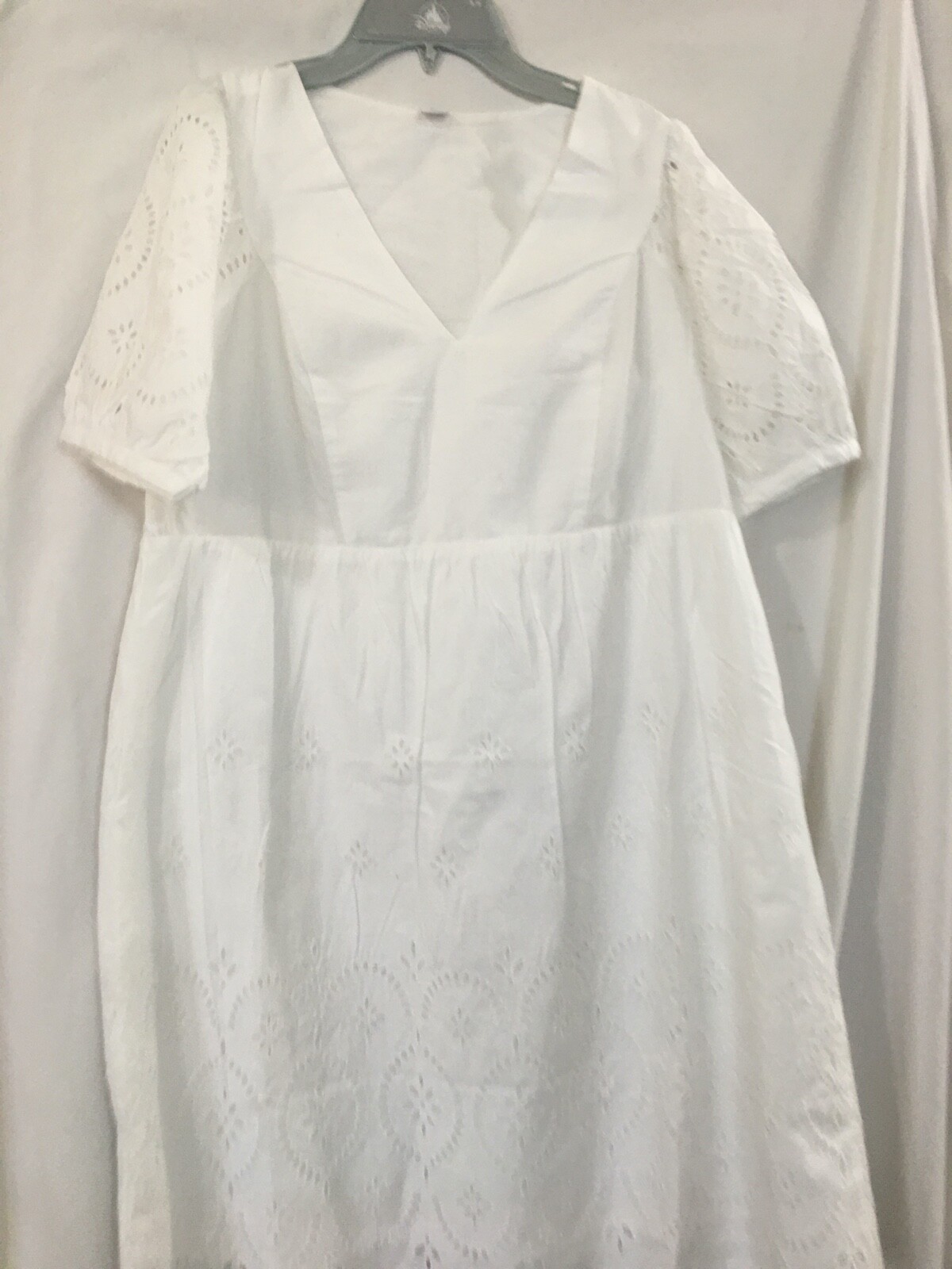 New OLD NAVY V-Neck Eyelet Mini Dress Women White U pick