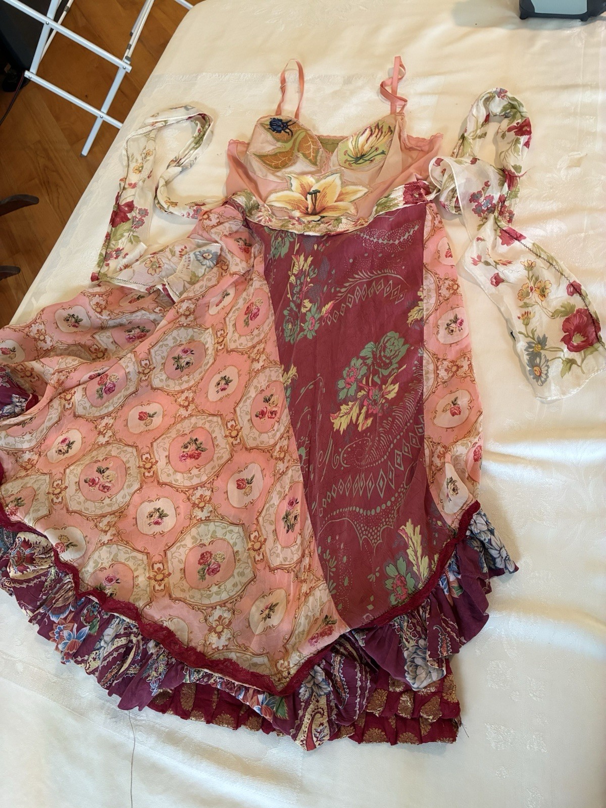 NWOT 100% Silk OOAK Patchwork Gown • SF Faire Artisan Masterpiece ✨
