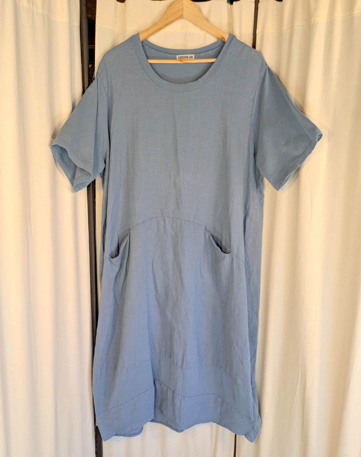 Couleur Lin Linen/Cotton Lagenlook Dress Euro 50 US 16 Coastal