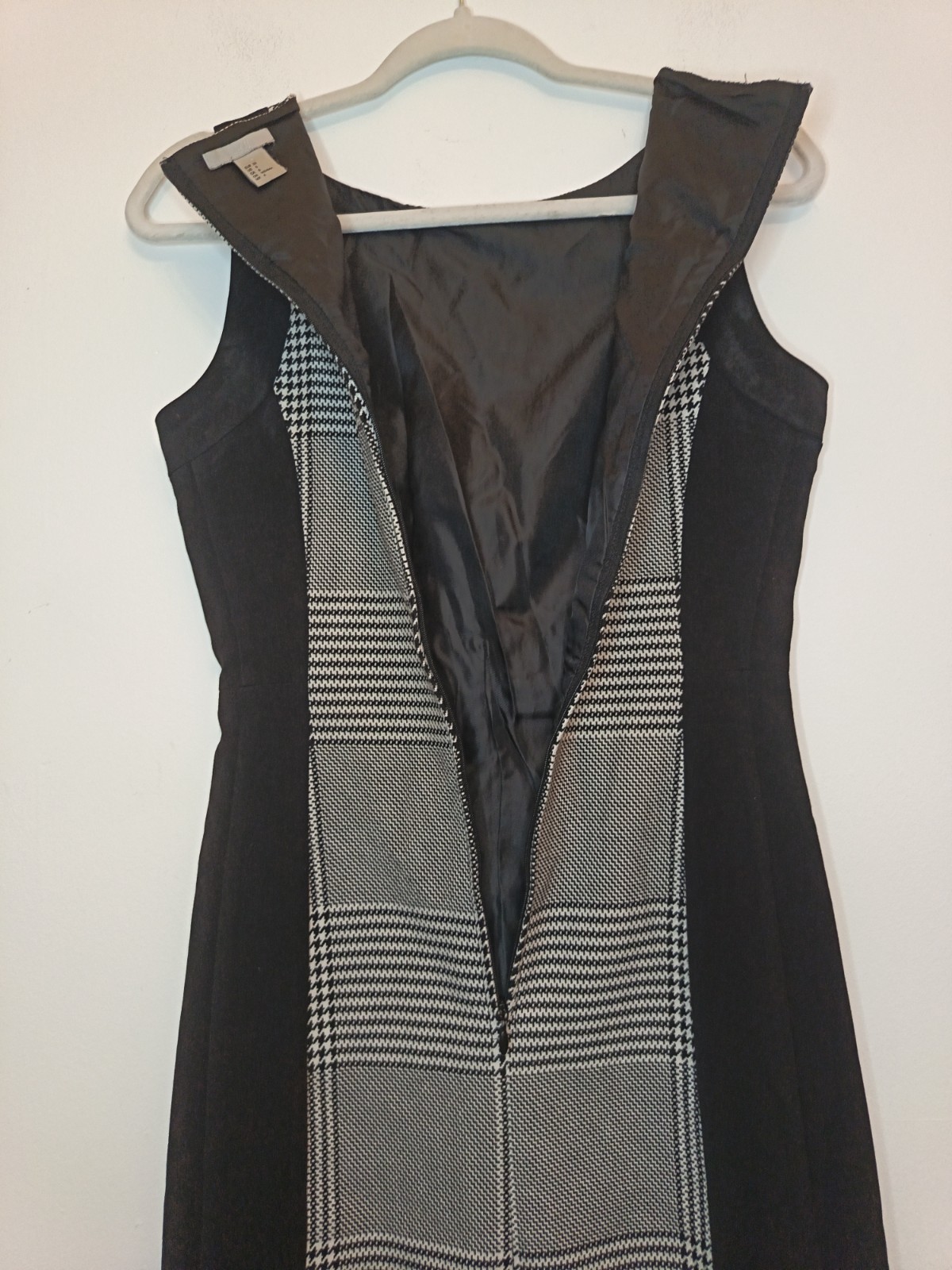 Black White Checkered Slimming Work Smart Dress Size 10 Office Wear Houndstooth