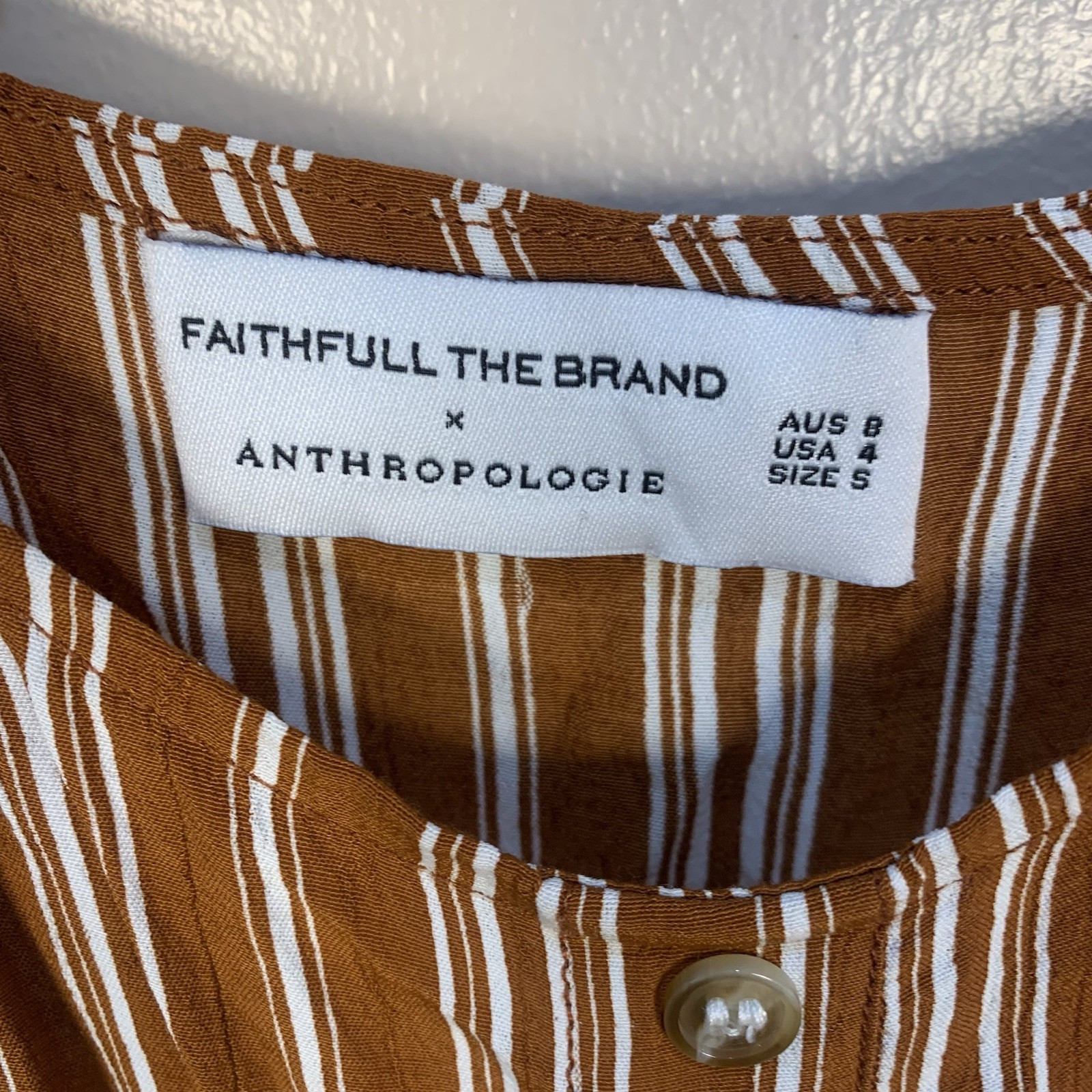Faithfull The Brand Arietta Striped Tassel Tie Button Front Striped Maxi Dress 4