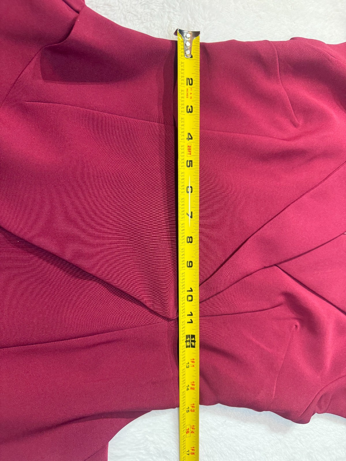 Mooyius Burgundy Blazer Wrap Dress Belted Asymmetrical Pencil Silhouette Size M
