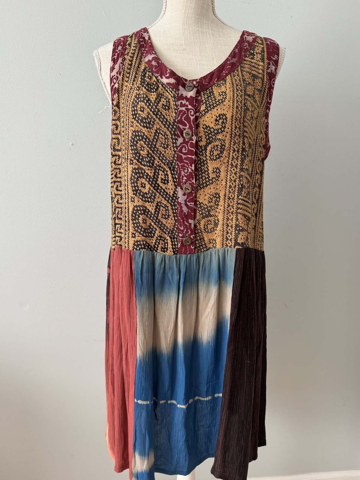 NEW Vtg 90s Key West Clothing Co. Women’s Dress Art to Wear Boho Coastal Sz L*