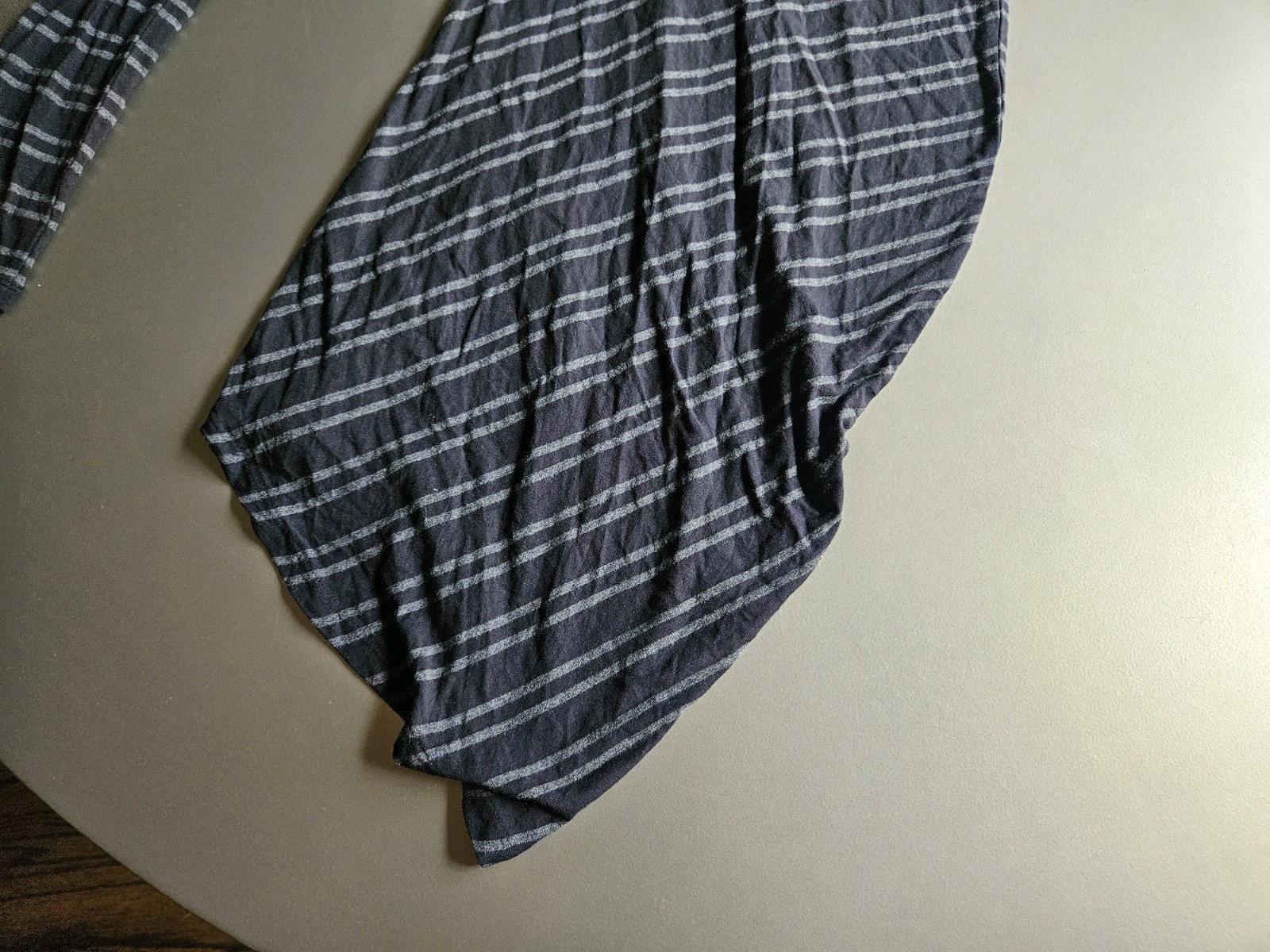Alexander Wang Black And Gray Striped Long Sleeved Dress Size Small