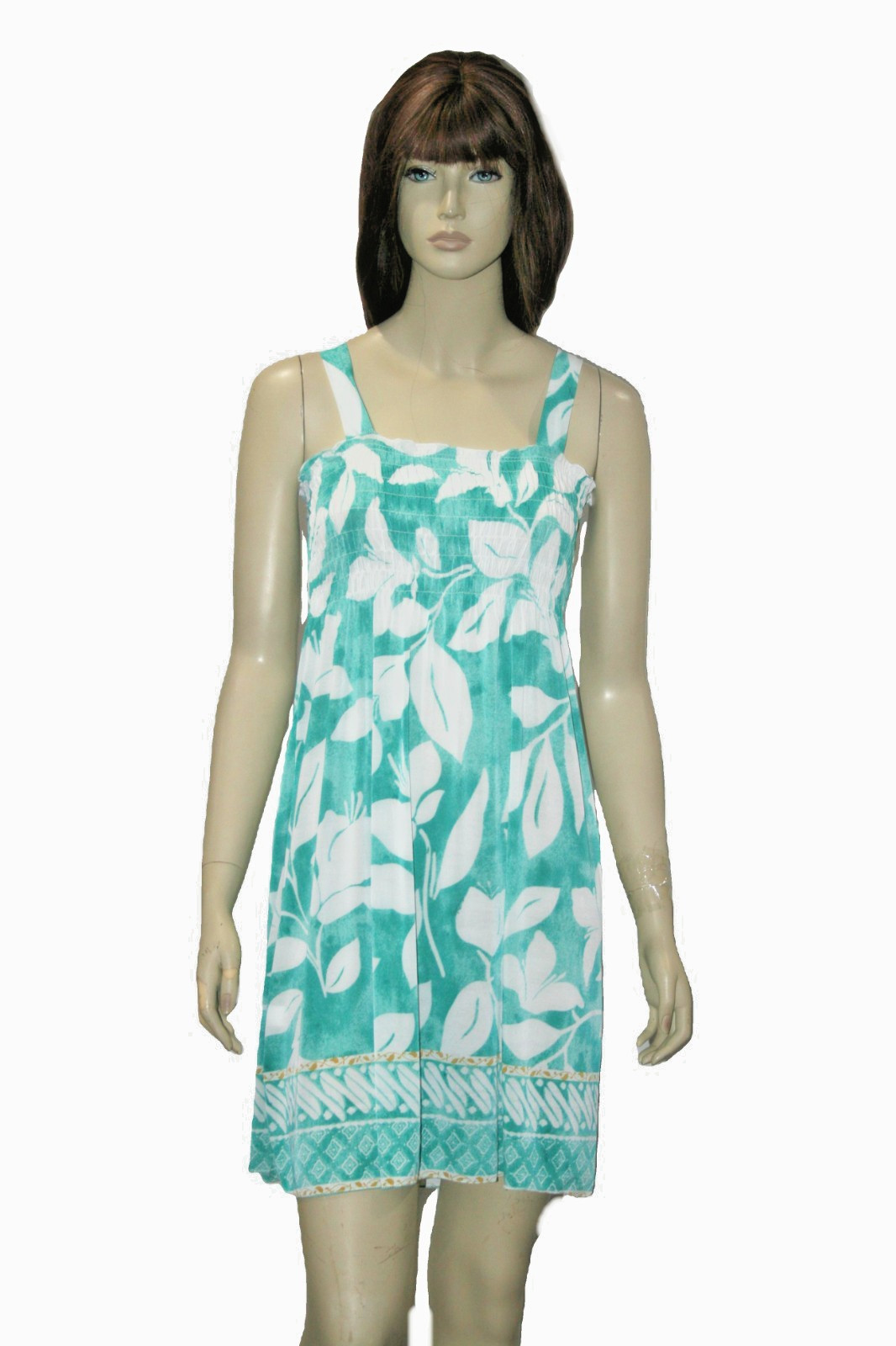 Womens Floral Print Dress Smocked Sundresses Sleeveless M L XL