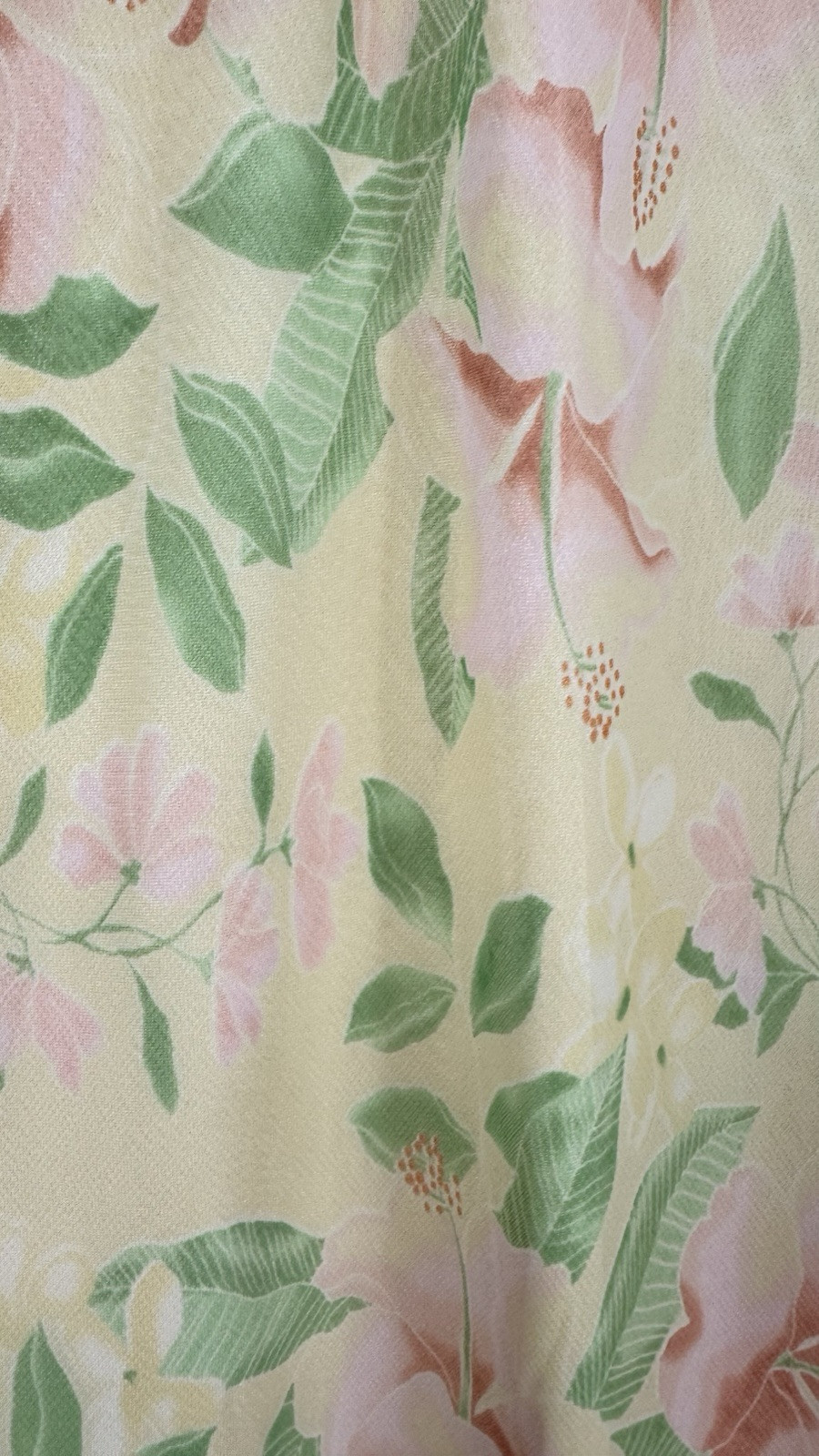 Vtg Floral Dress Sz 8-10 (M) Yellow Rococo Flowy Lined Pastel Fairy 90s Y2K