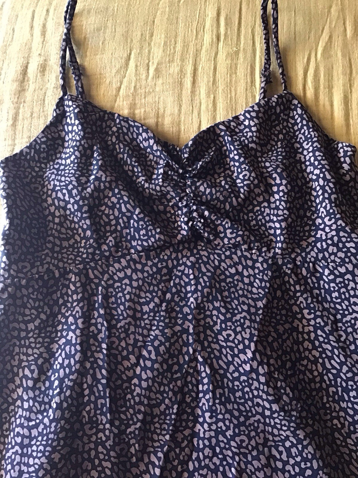 Cheetah Silky Dress Dark Brown And Black Design Size Small
