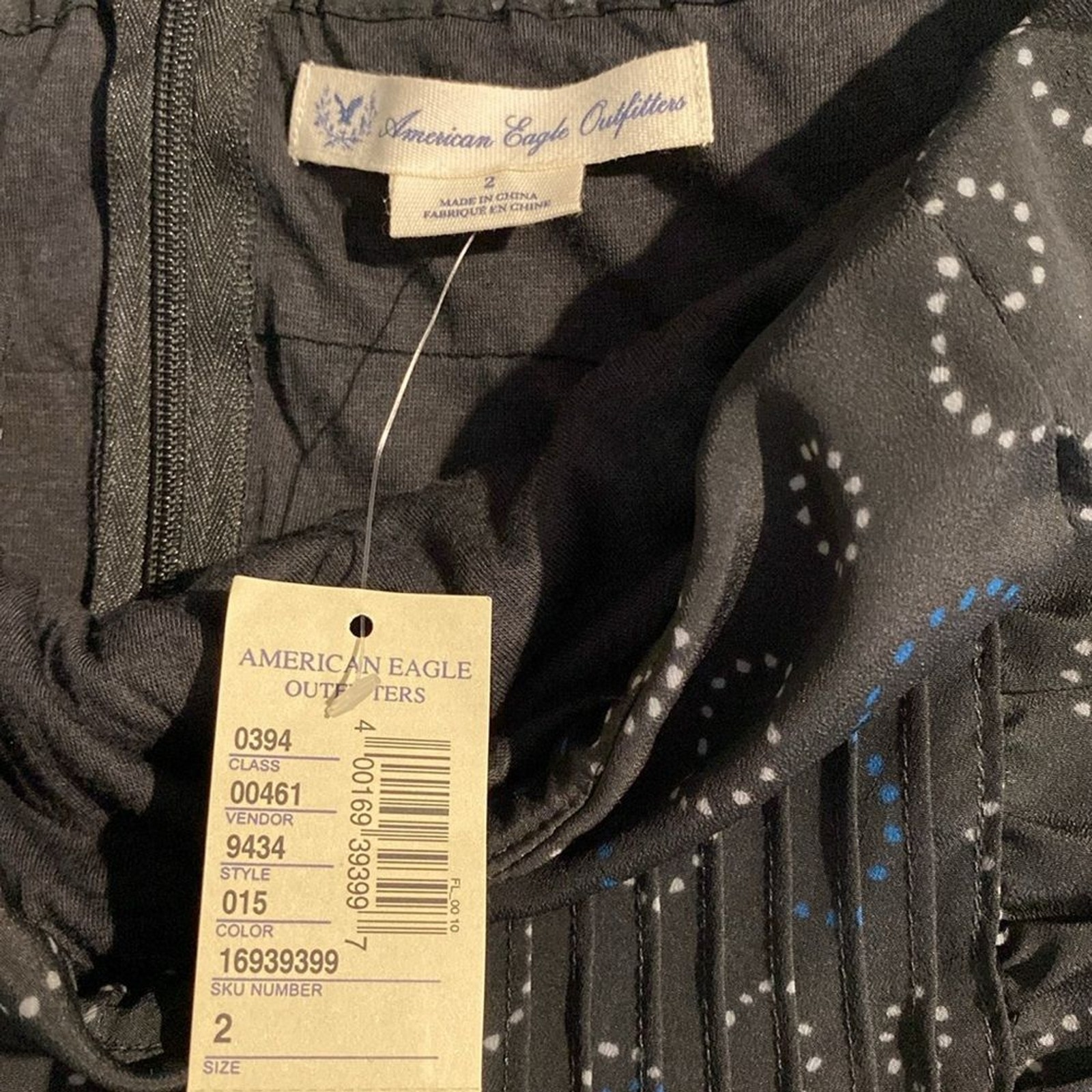 NWT NEW American Eagle Circle Print Strapless Mini Dress Sweetheart Neck Size 2