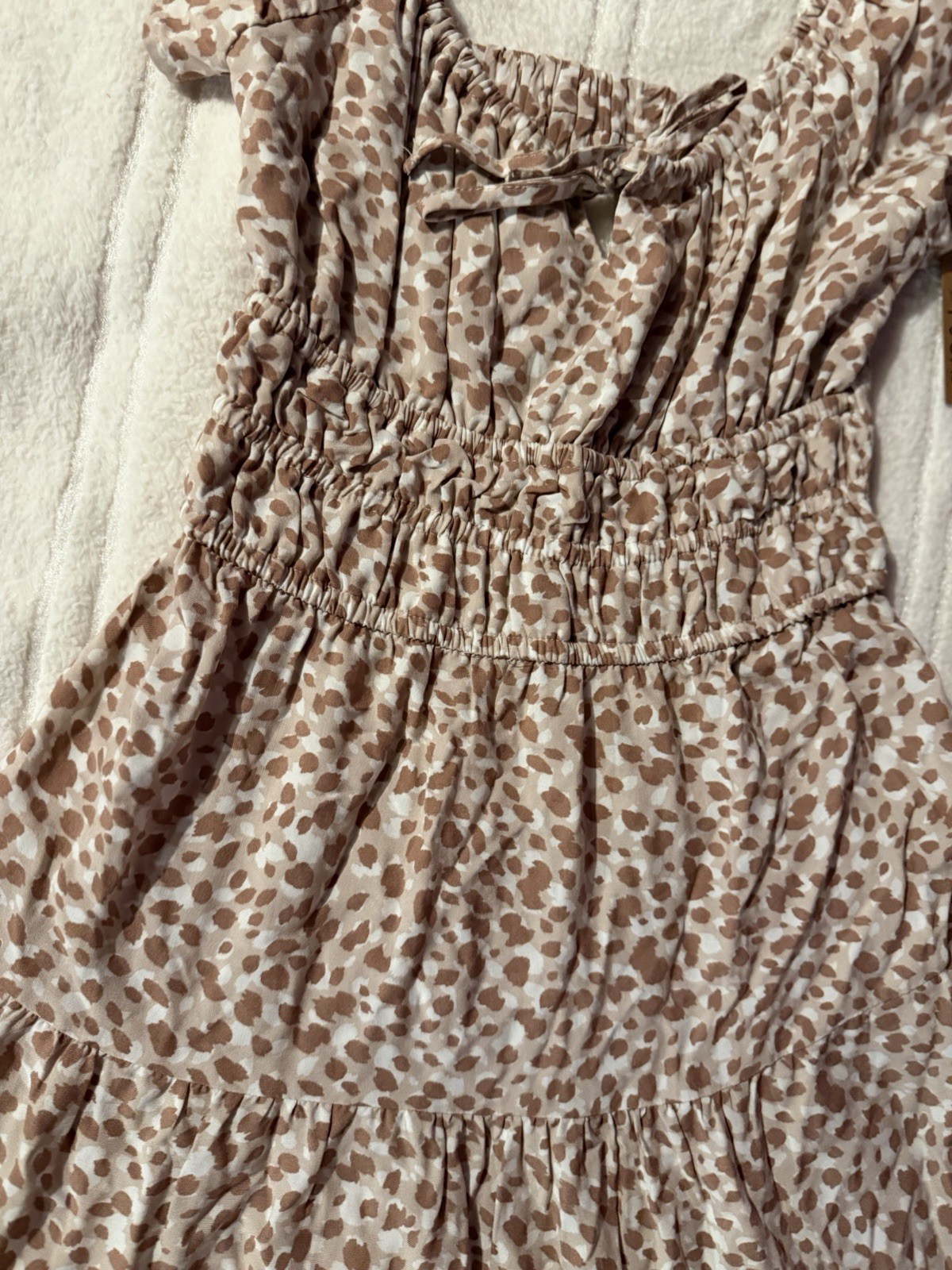 Dress Leopard Cheetah Print Beige Light Brown Size S