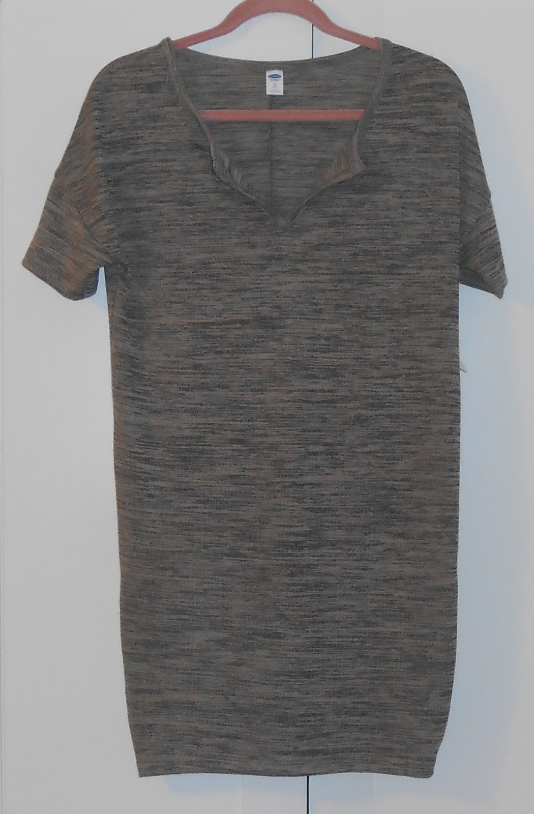 WOMEN’S OLD NAVY TAUPE HEATHER SHORT-SLEEVE KNIT JERSEY COCOON DRESS – SIZE XS