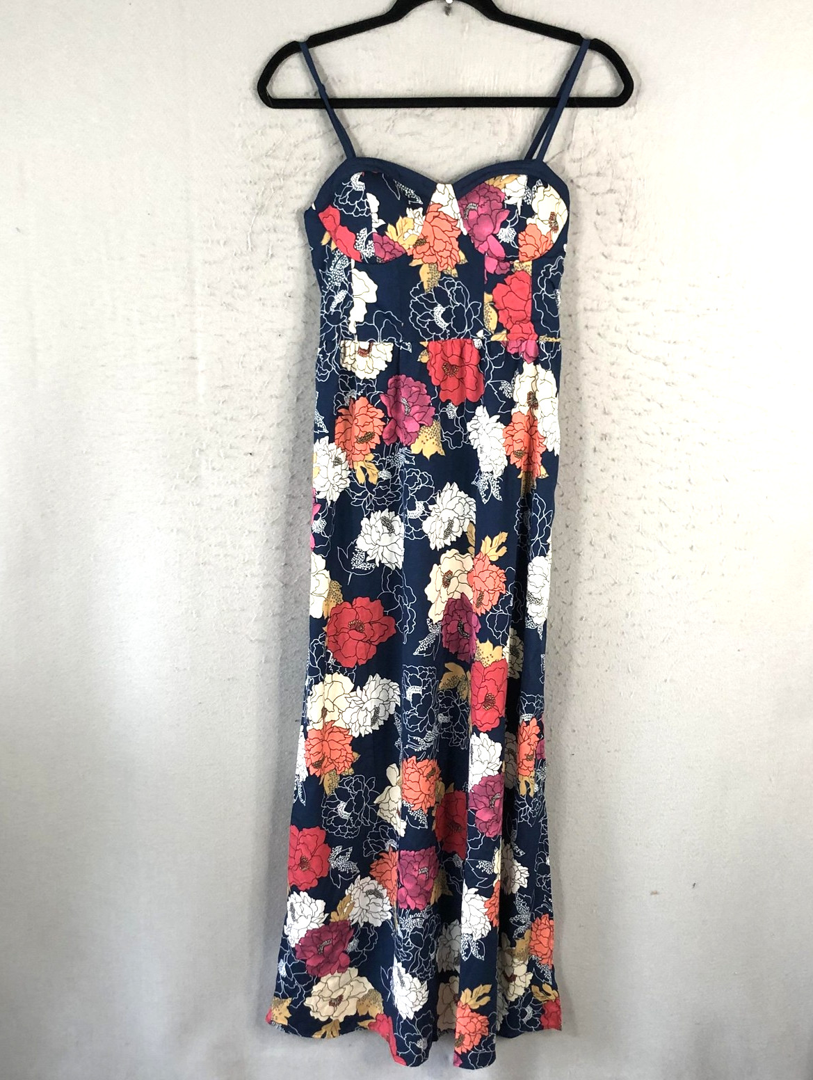 Y2K Maxi Dress Womens Small Floral Sweetheart Babydoll Flower Power Beach Vacay
