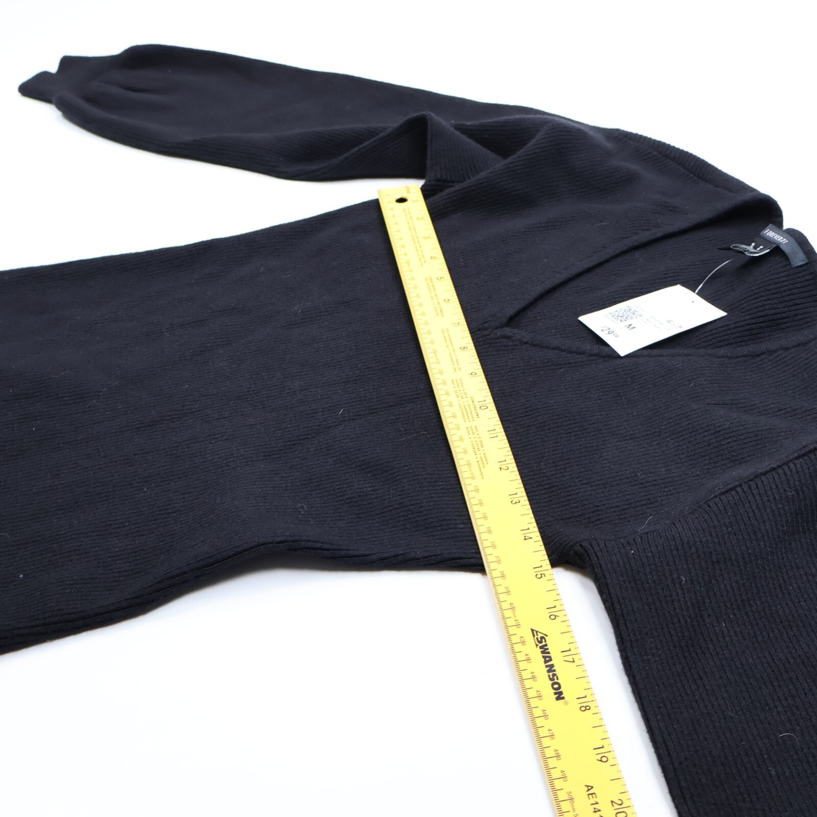Forever 21 Black Sweater Dress Ribbed Bodycon Dress Long Sleeve Juniors Size M