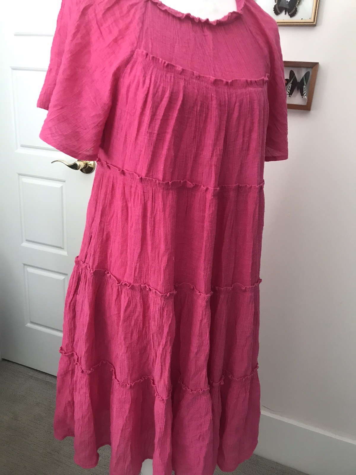 Merci Large Gauze Summer Dress Feminine Light Airy Stretchy Pink