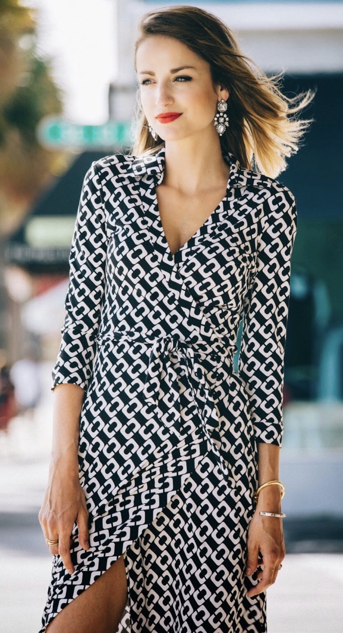 Size 2 4 DVF Diane von Furstenberg Iconic ABIGAIL Chain Link Wrap Maxi Dress