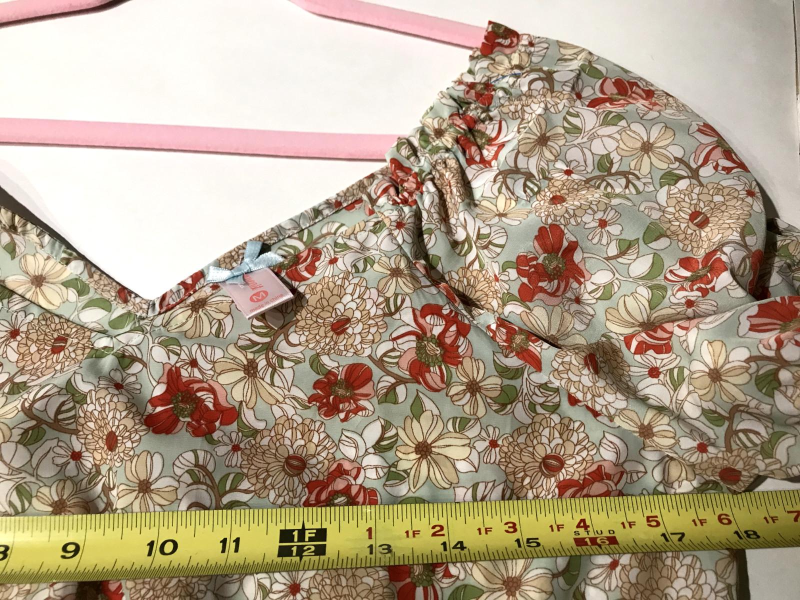 Downest, Women M, Beige Floral Short Sleeve Non-Stretch Cottagecore Dress