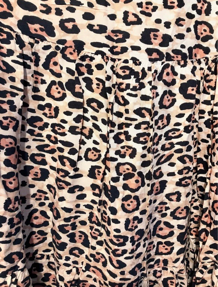Proud Poppy Corey Medium Pink Leopard Animal Print Short Sleeve Smock Dress BNWT