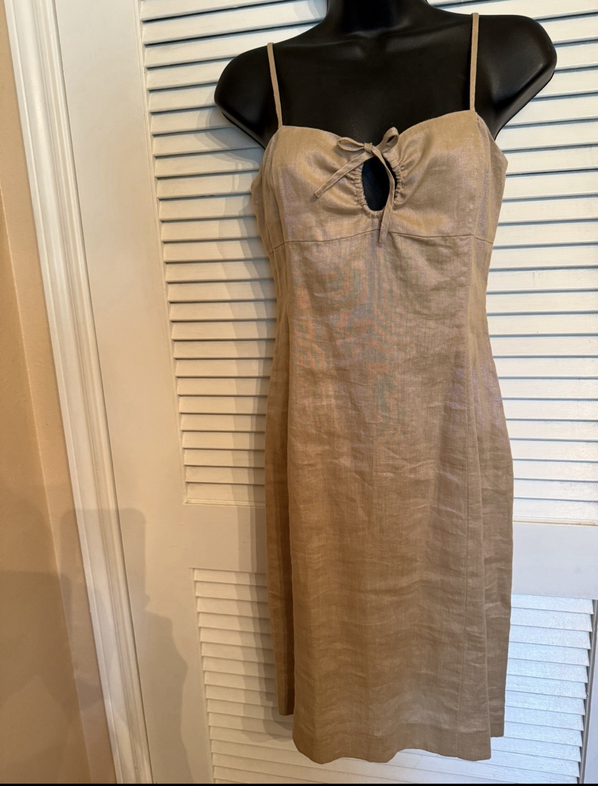 A/X Armani Exchange Linen/Metallic Spagetti Strap Dress size 0