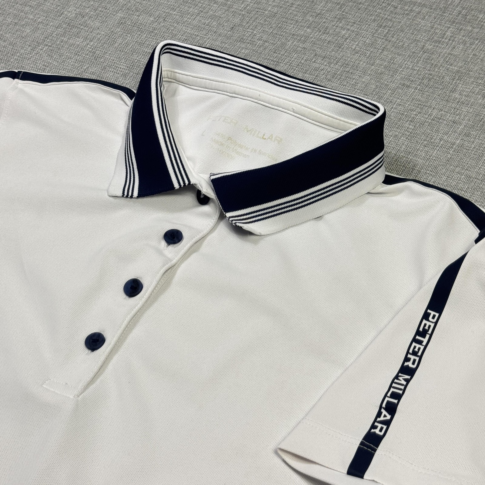 Peter Millar Shirt Dress Womens L White Performance Button Lightweight Polyester