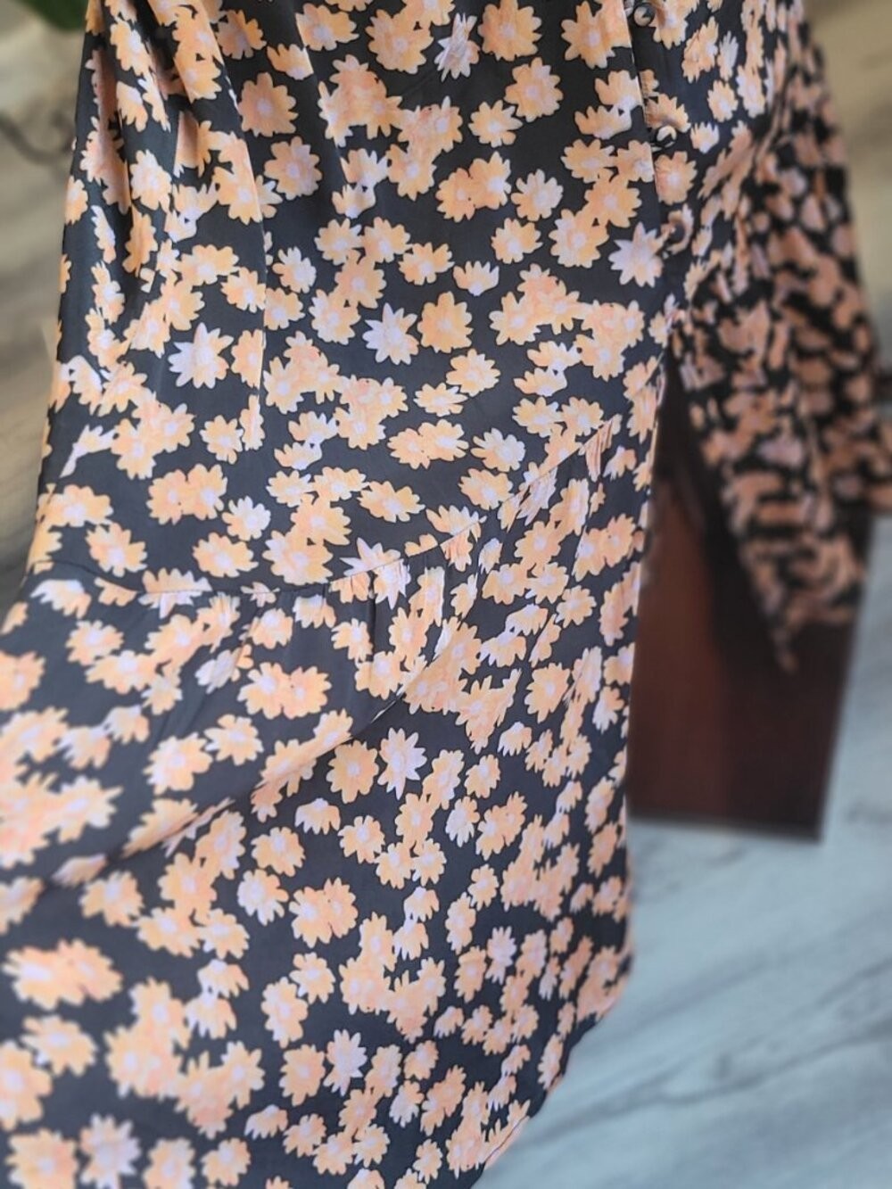 VEDA Floral Button-Front Maxi Dress – Size M – Boho Cottagecore