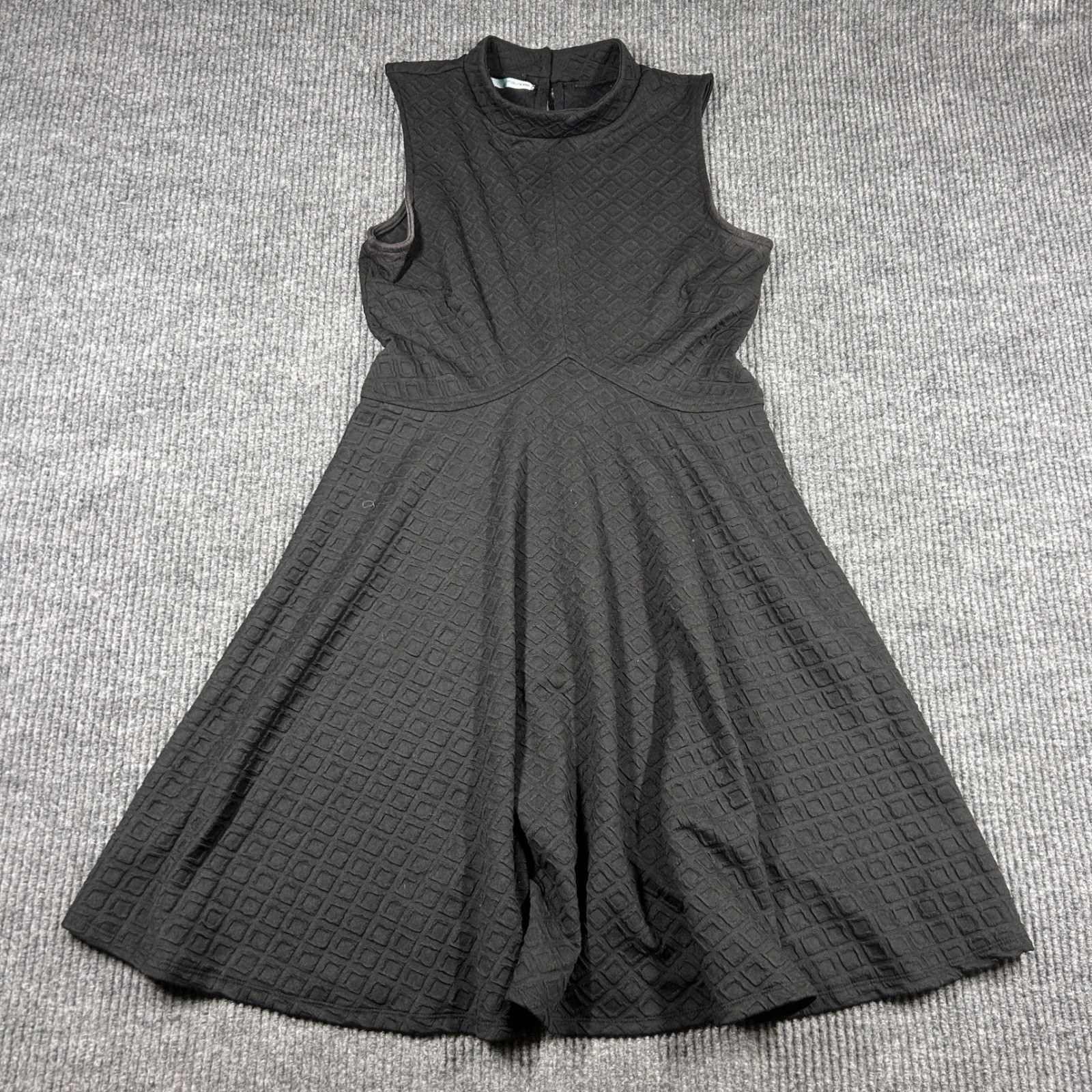 Maurices Dress Womens L Black Quilted Sleeveless Mock Neck Fit & Flare Mini