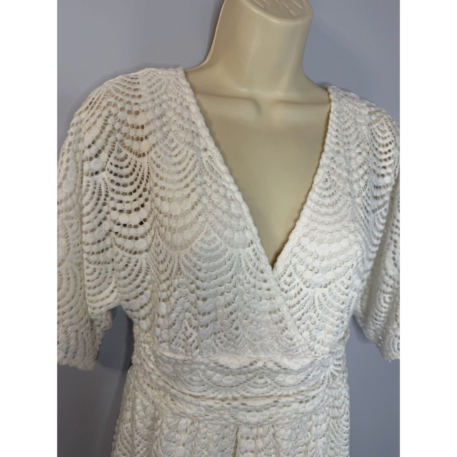 Lilly Pulitzer Parigi Skort Romper Dress Scalloped Lace Resort White Sz S
