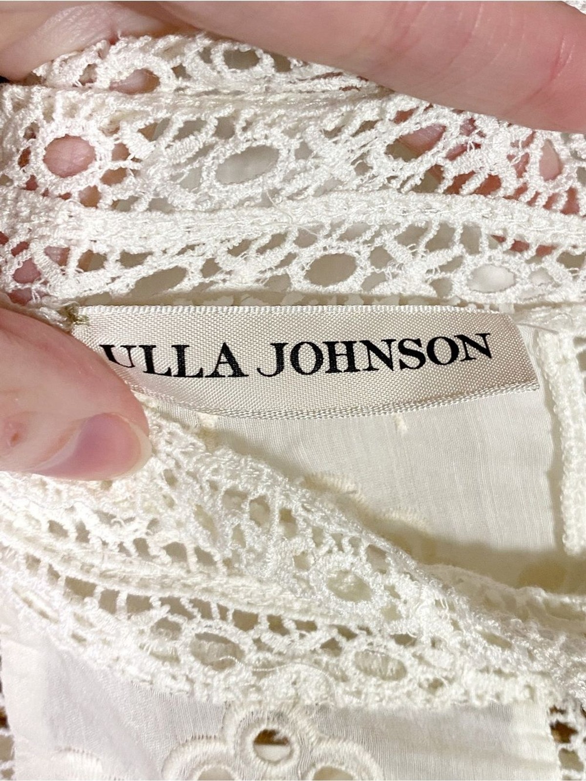 Ulla Johnson Fleur Embroidered Lace Ruffle Victorian Midi Dress Women’s 8