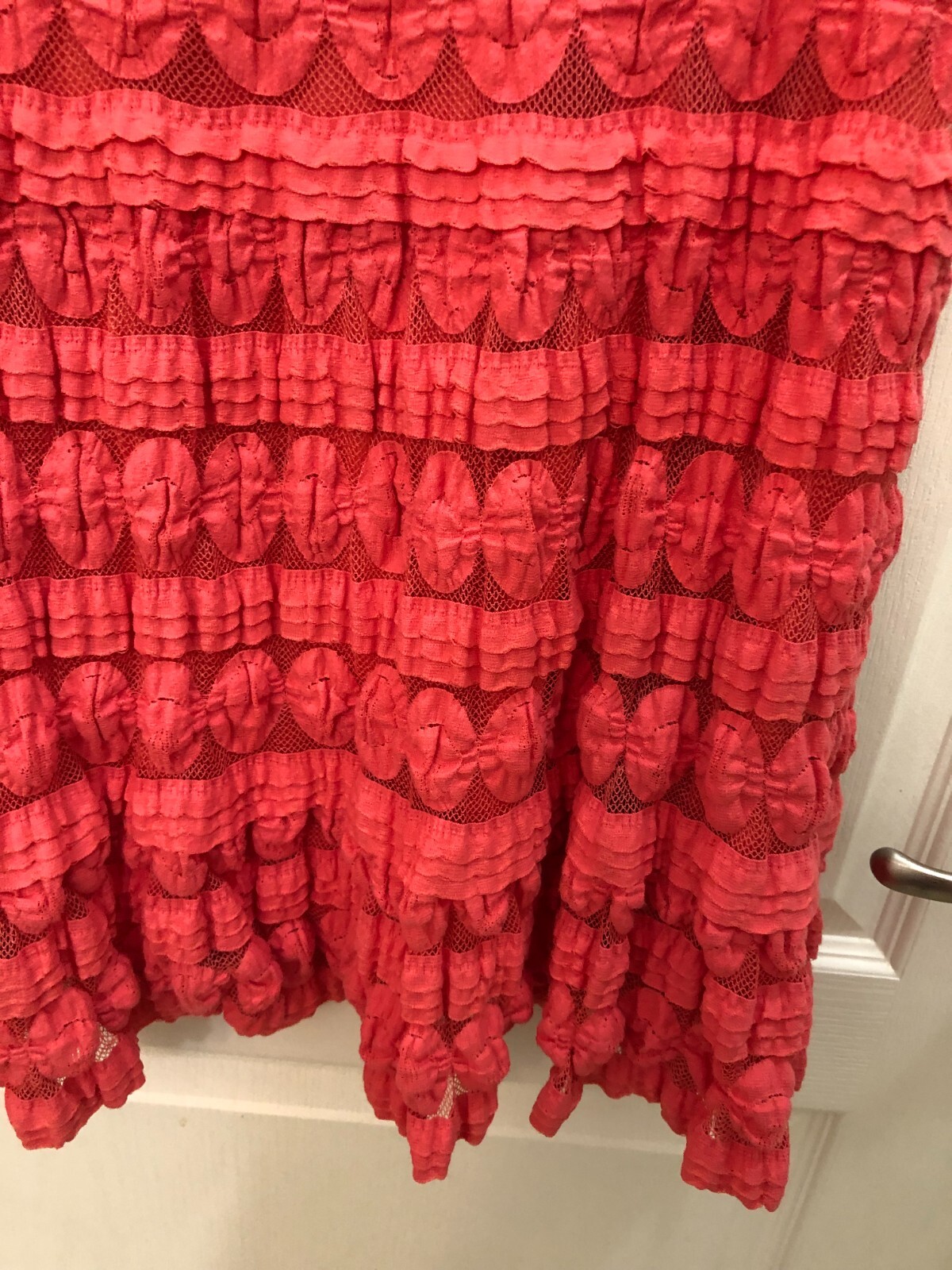 Max Edition Stretch Coral Lace Lined Pullover Sleeveless Dress M NWT