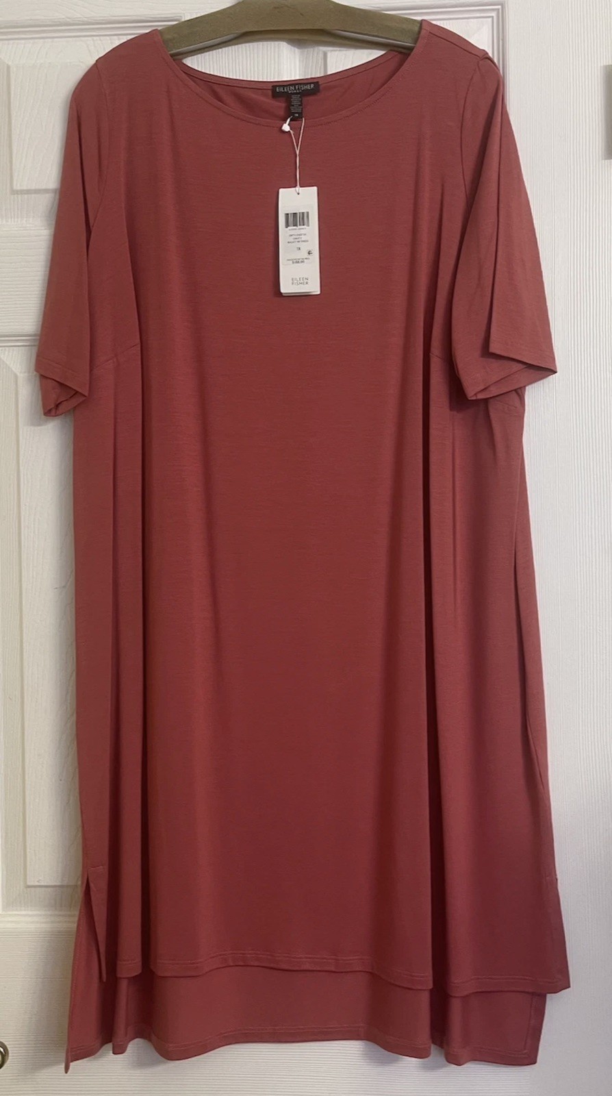 Eileen Fisher Chutney Tencel Lyocell Ballet Neck Dress 1X (It has detail)