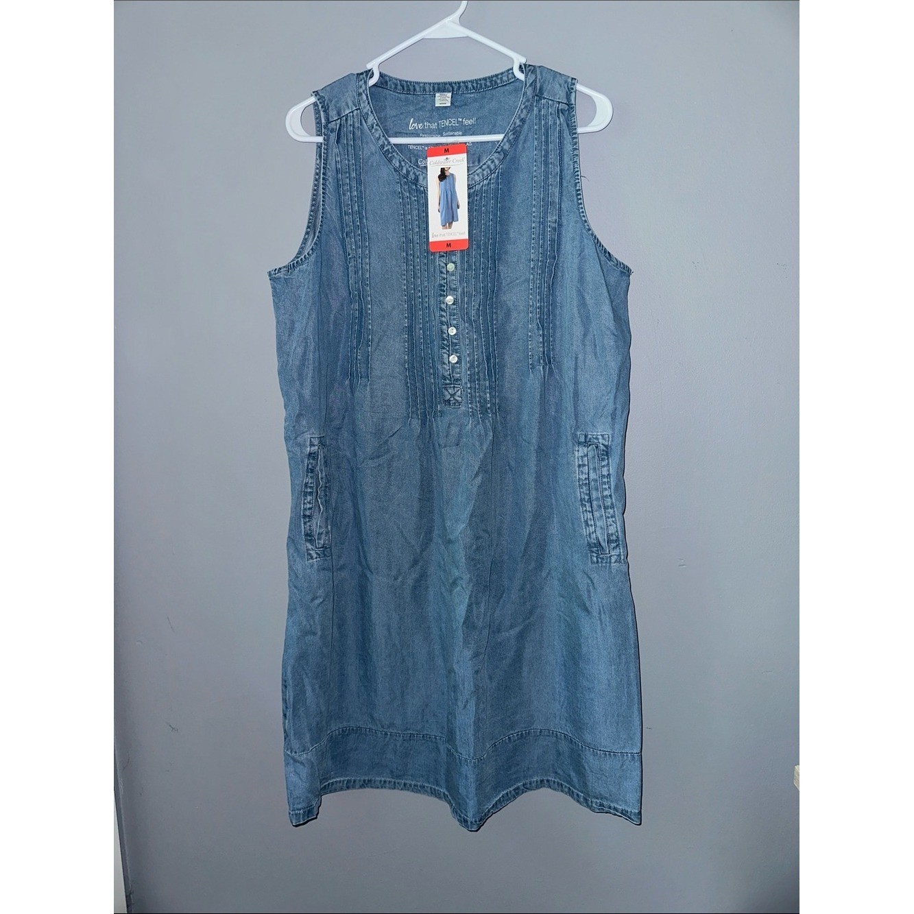 Coldwater Creek NWT Denim Midi Dress blue women’s size medium