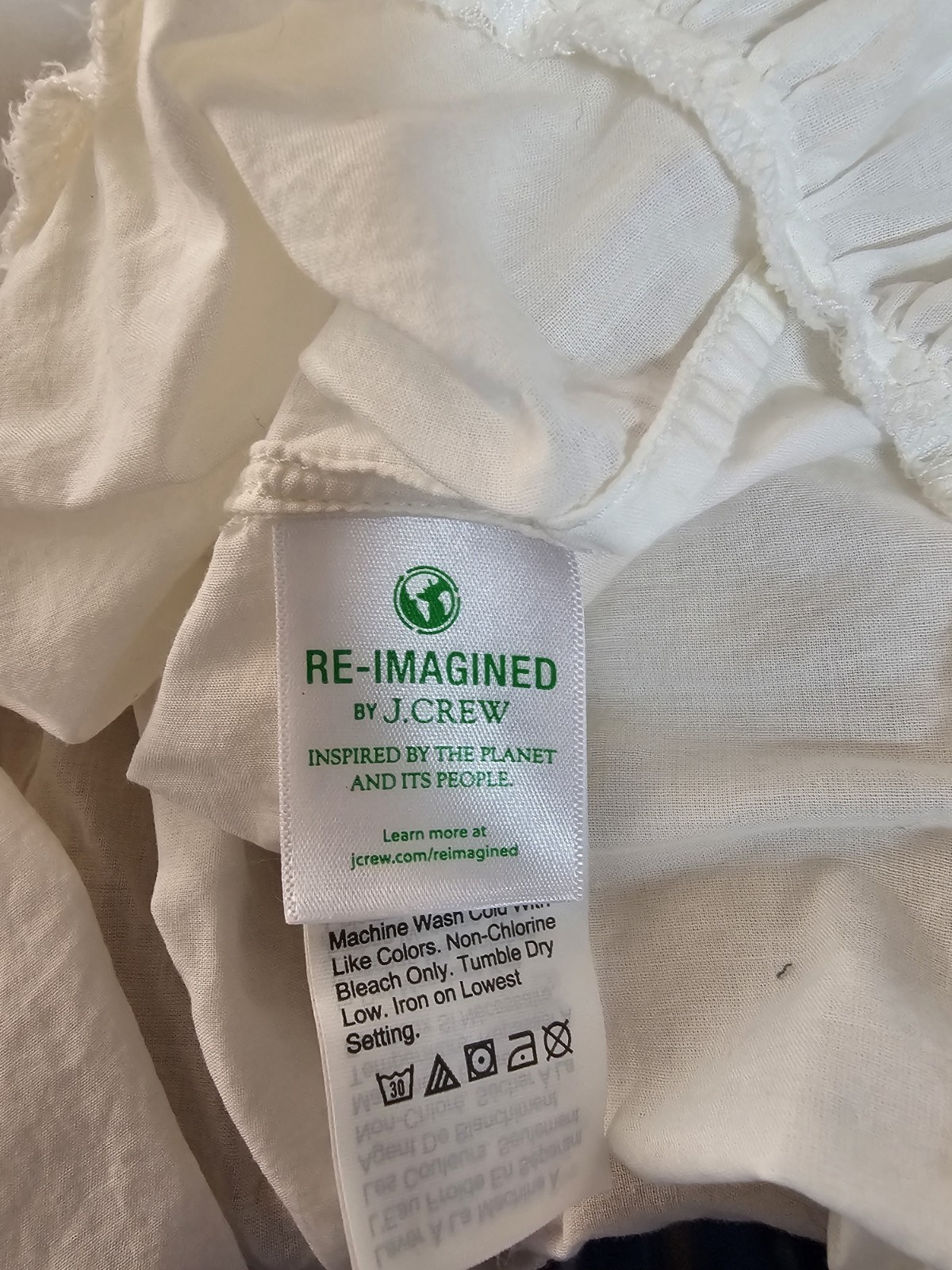 Vintage J Crew Original Beachwear White Tiered Dress Tunic Popover XS 19″ Pit