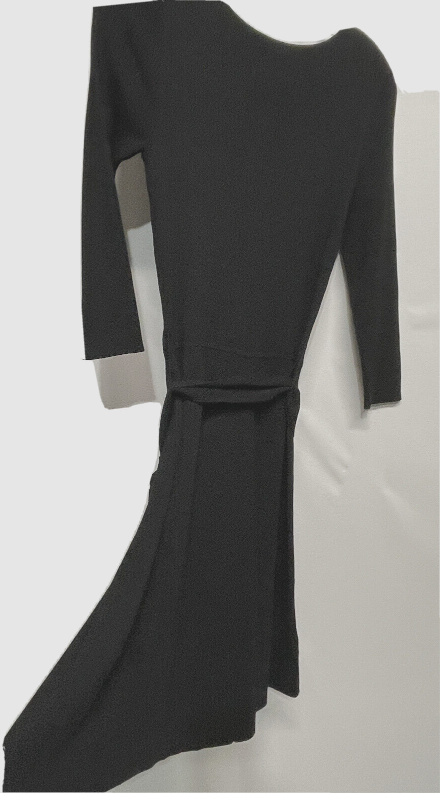 Ann Taylor Rich Black Knit Ribbed Sweater Dress A Line Stretch Elegant NEW S