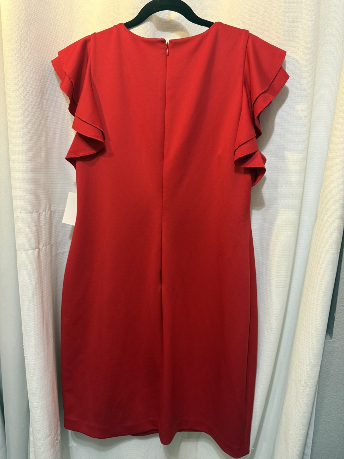 Tommy Hilfiger Casual Sheath Dress with Flutter Sleeves in neon green Size 16