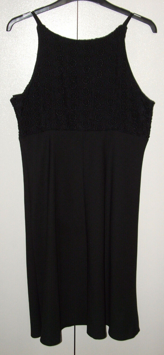 Richards Opera – Vintage Black below-knee, Midi/Skater Dress Womens UK 14 Party