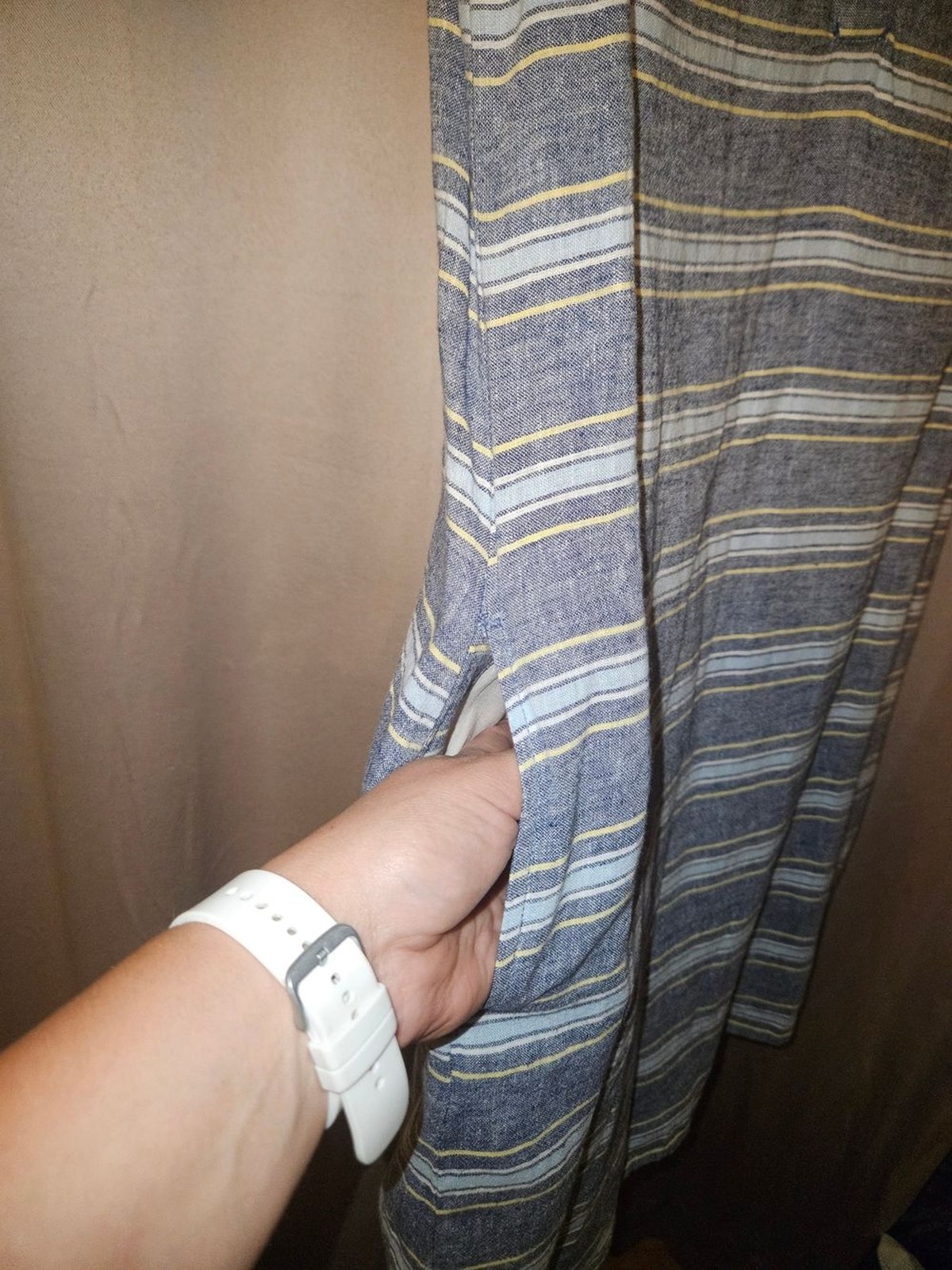 beachlunchlounge Light Gray Linen And Cotton Blend Beachy Vacation Dress
