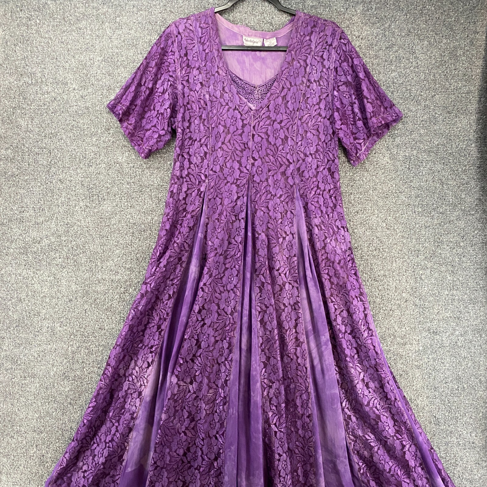 Vintage Nostalgia Dress M Purple Lace Fit Flare Fairy Grunge Whimsigoth Cottage