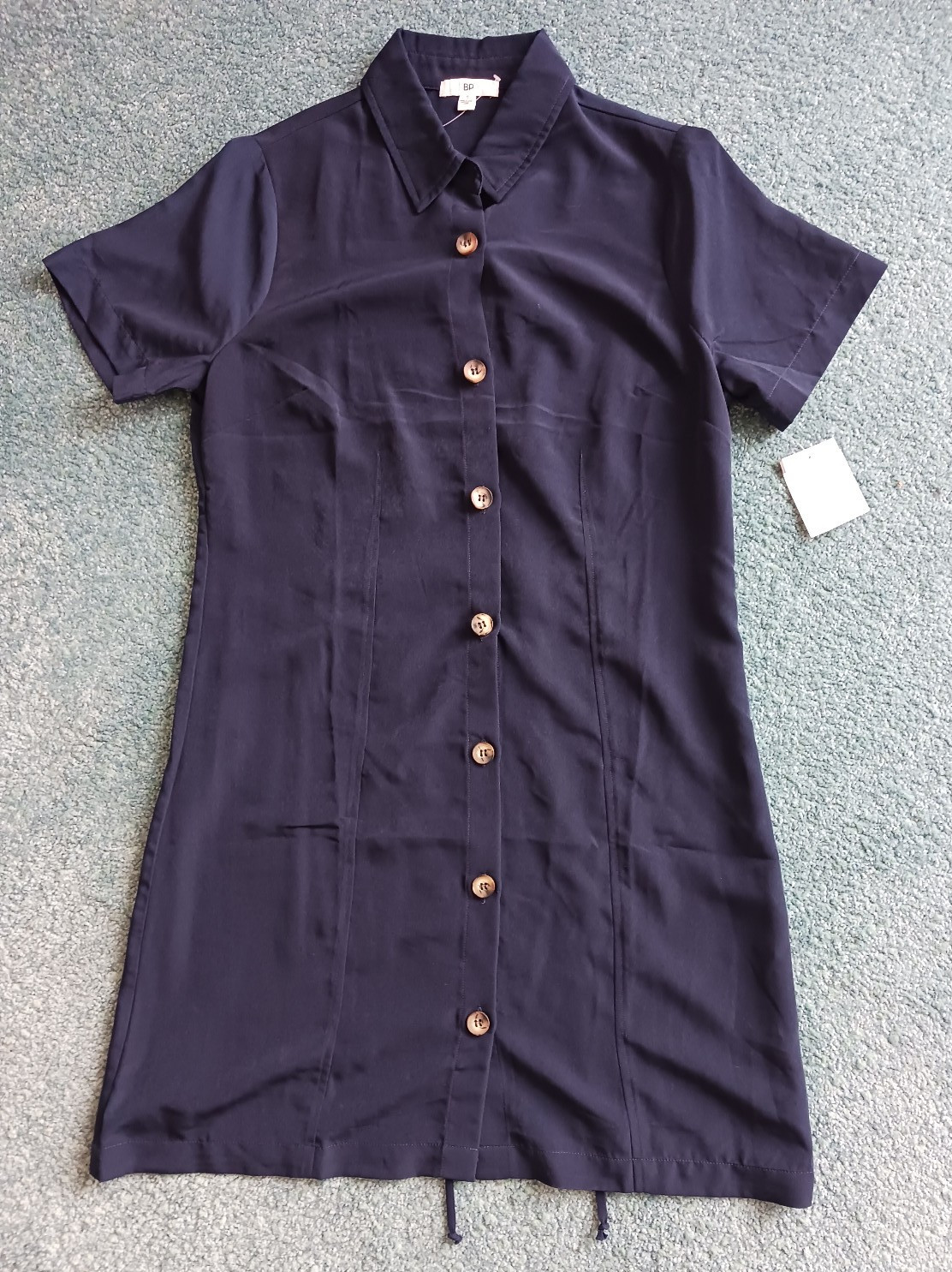 BP Dark Blue Short Sleeve Shirt Dress Mini, Small, NWOT. Cute!