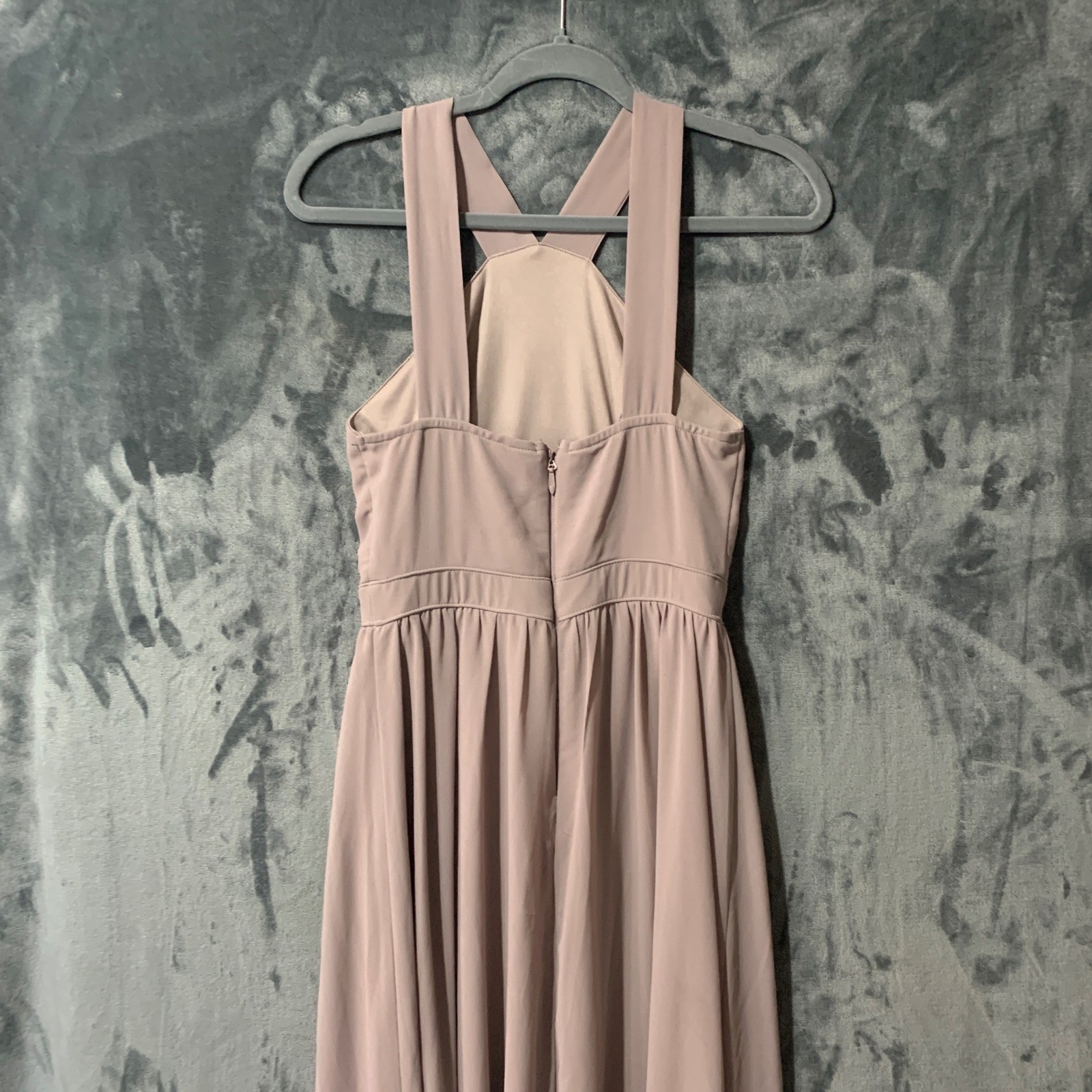 Lulus Heavenly Hues Mauve Rose Halter Maxi Dress Small Pink Formal Bridesmaid