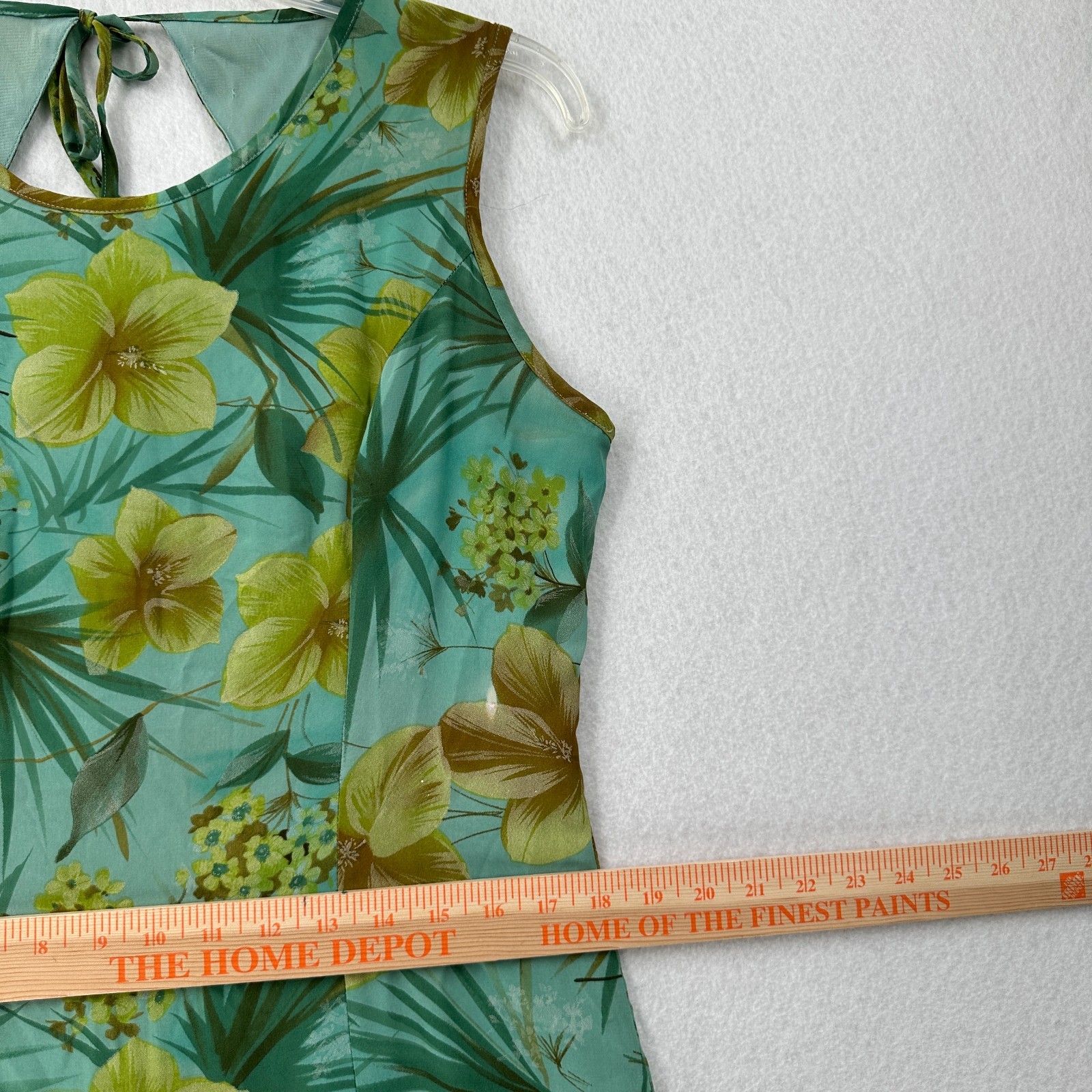 Vintage Y2K A Wild Thyme Womens Midi Dress Size 14 Green Floral Y2K Sleeveless