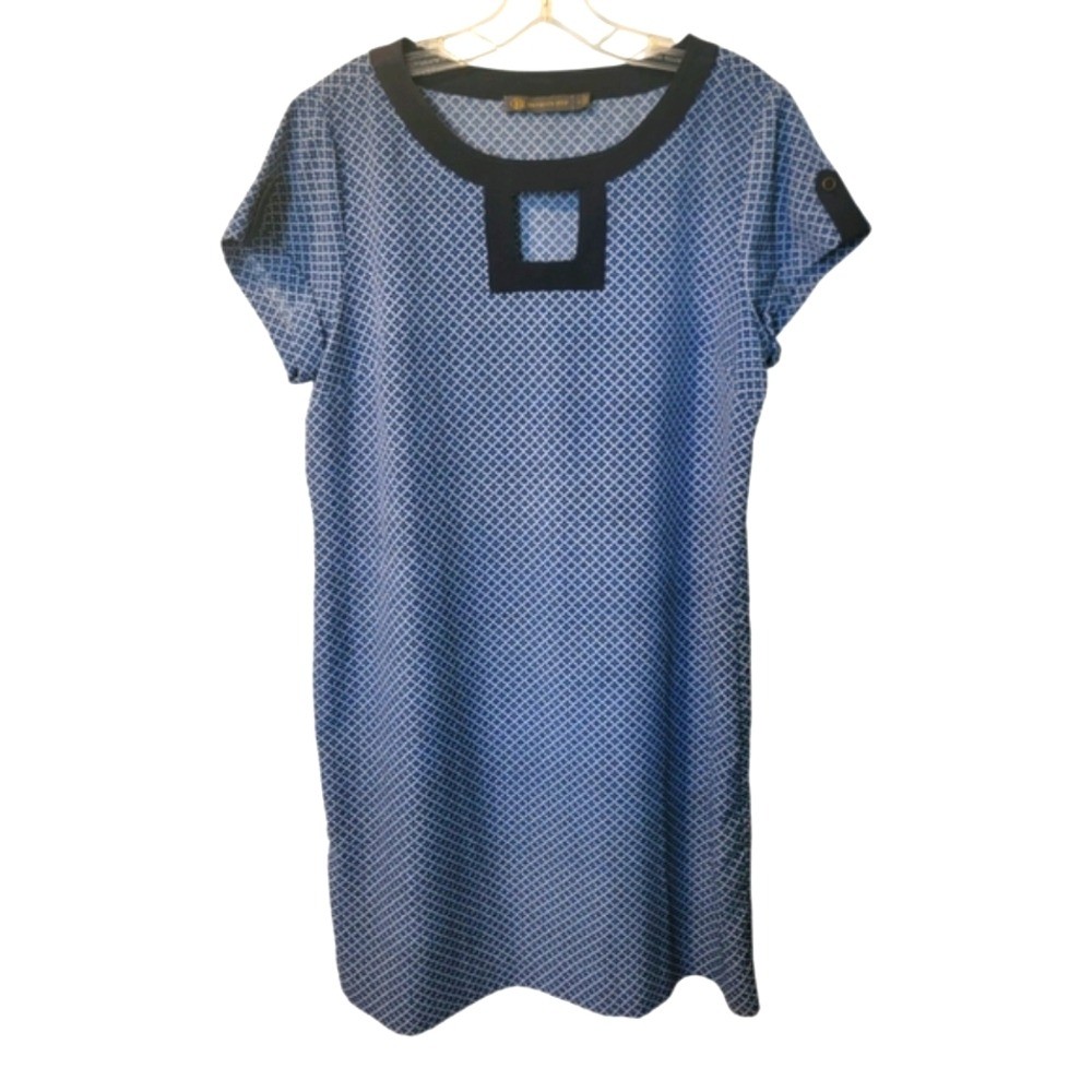 Outback Red Shift Dress with Square Keyhole Blue White L