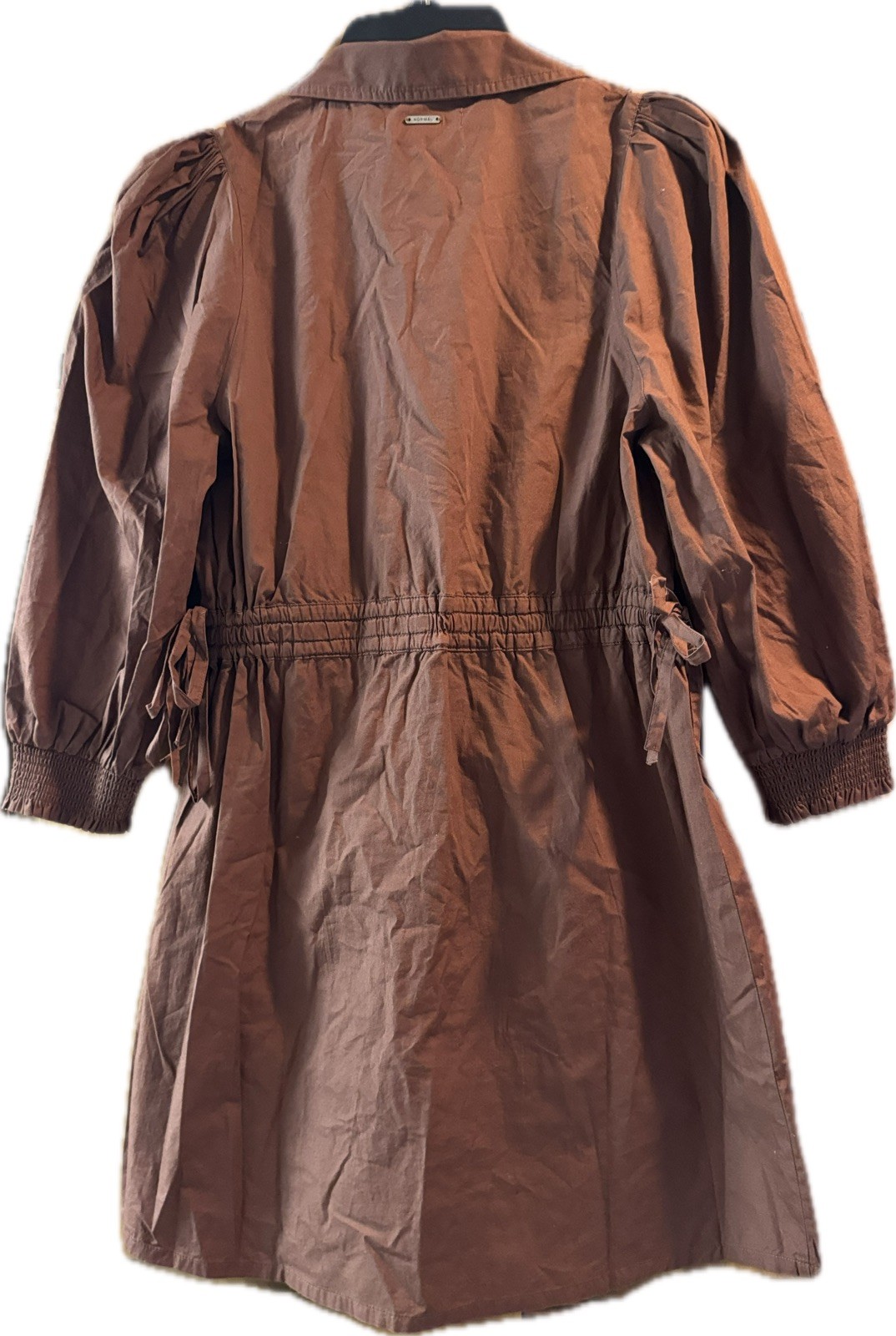 The Normal brand Avery Utility Dress in Espresso Small Button Down Collared NWT