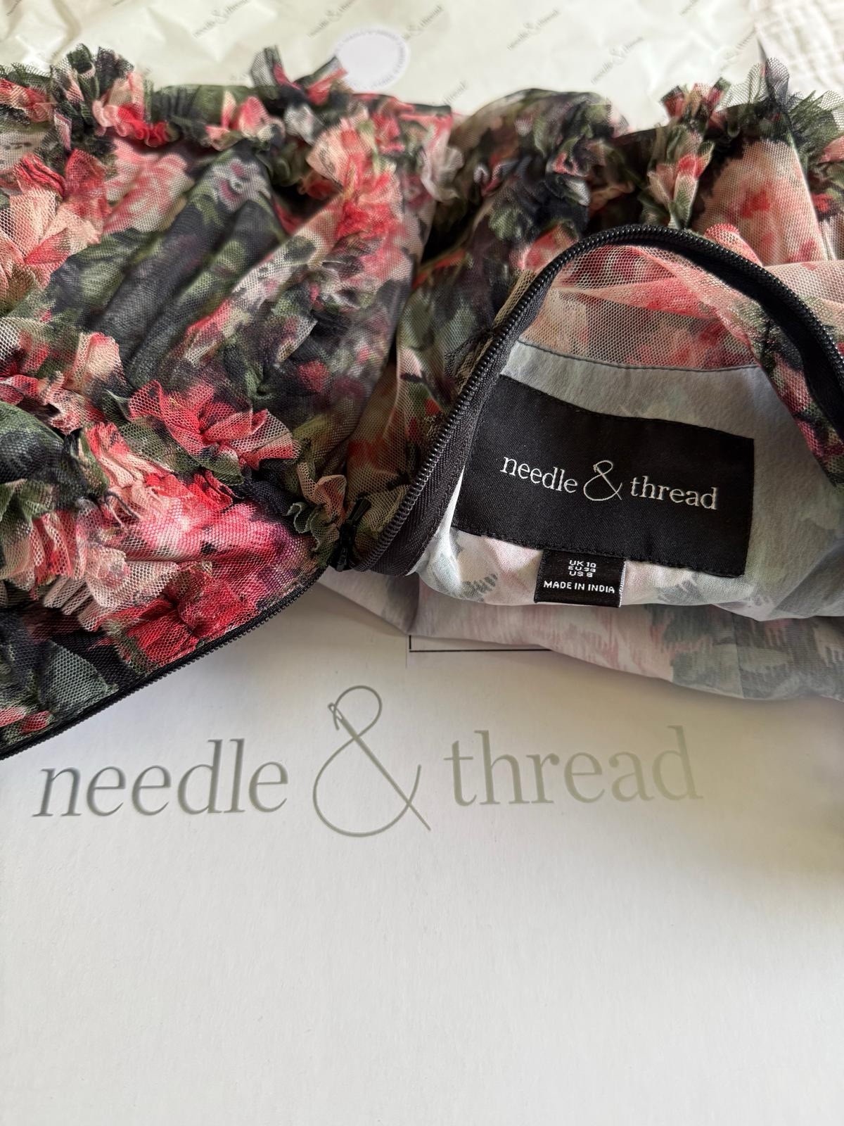 Needle & Tread Midnight Dance Floral Tulle Dress, UK 10, Rarely Worn