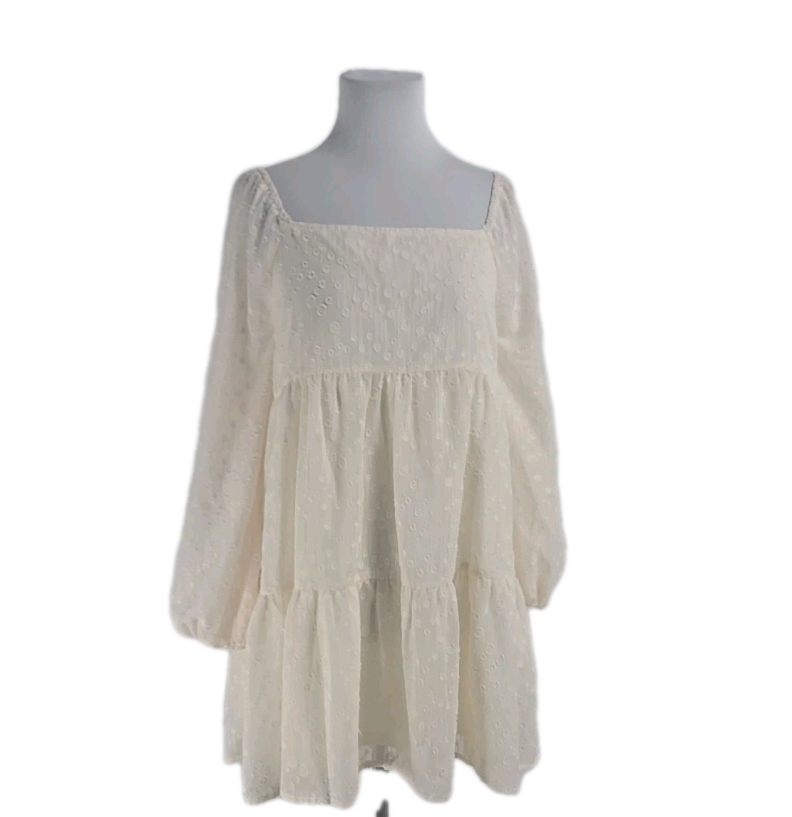 Lovecoleite Lennon creme babydoll dress size medium lined mini dress NWT