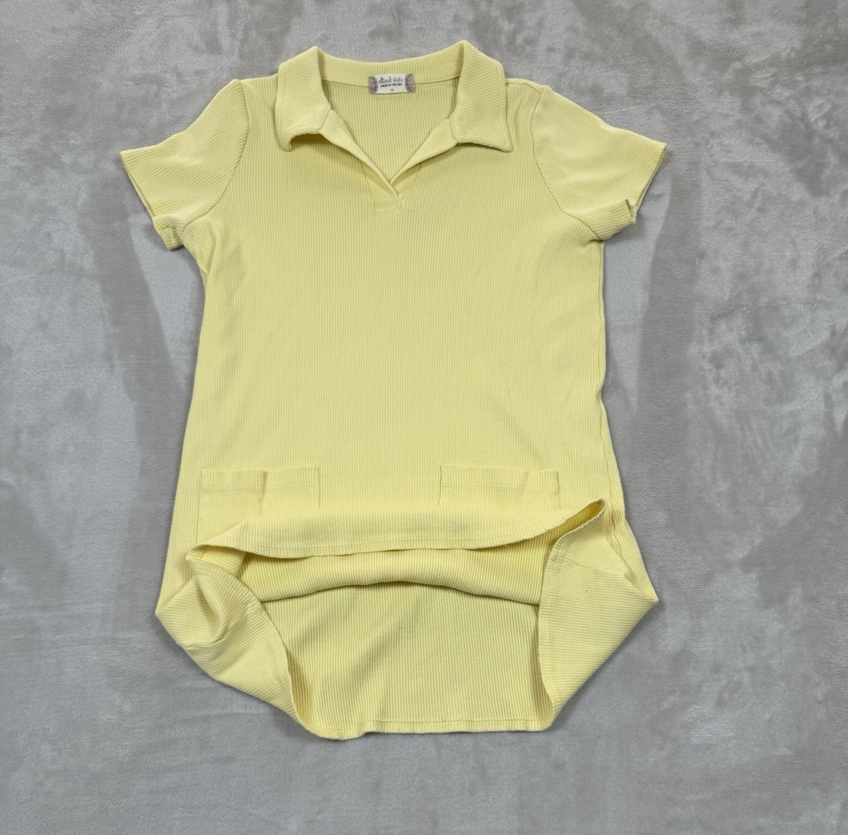 Altar’d State Medium Yellow Mini Short Sleeve T-Shirt Pocket V Neck Dress