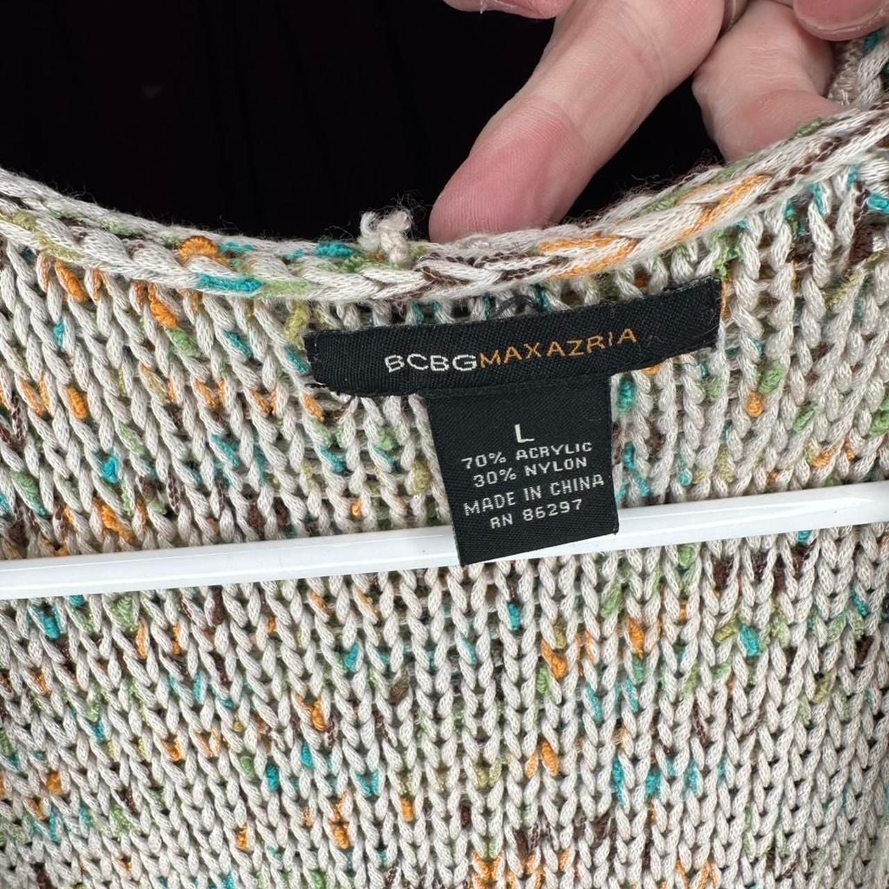 BCBGMAXAZRIA Multicolored Crochet Button Front Hooded Dress