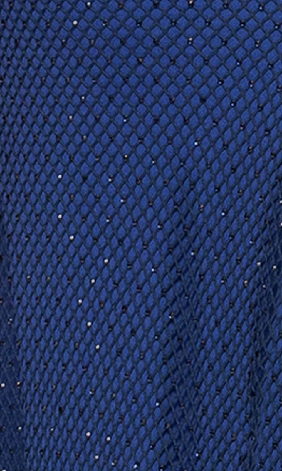 Betsy & Adam Navy Blue Black Rhinestone Mesh Column Gown Size 12 $390