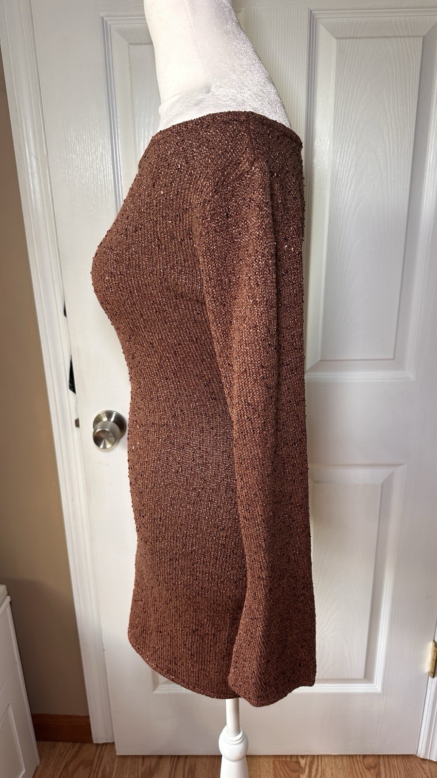 Asta Resort Maya Chocolate Sequin One Shoulder Mini Dress $270 Size XS